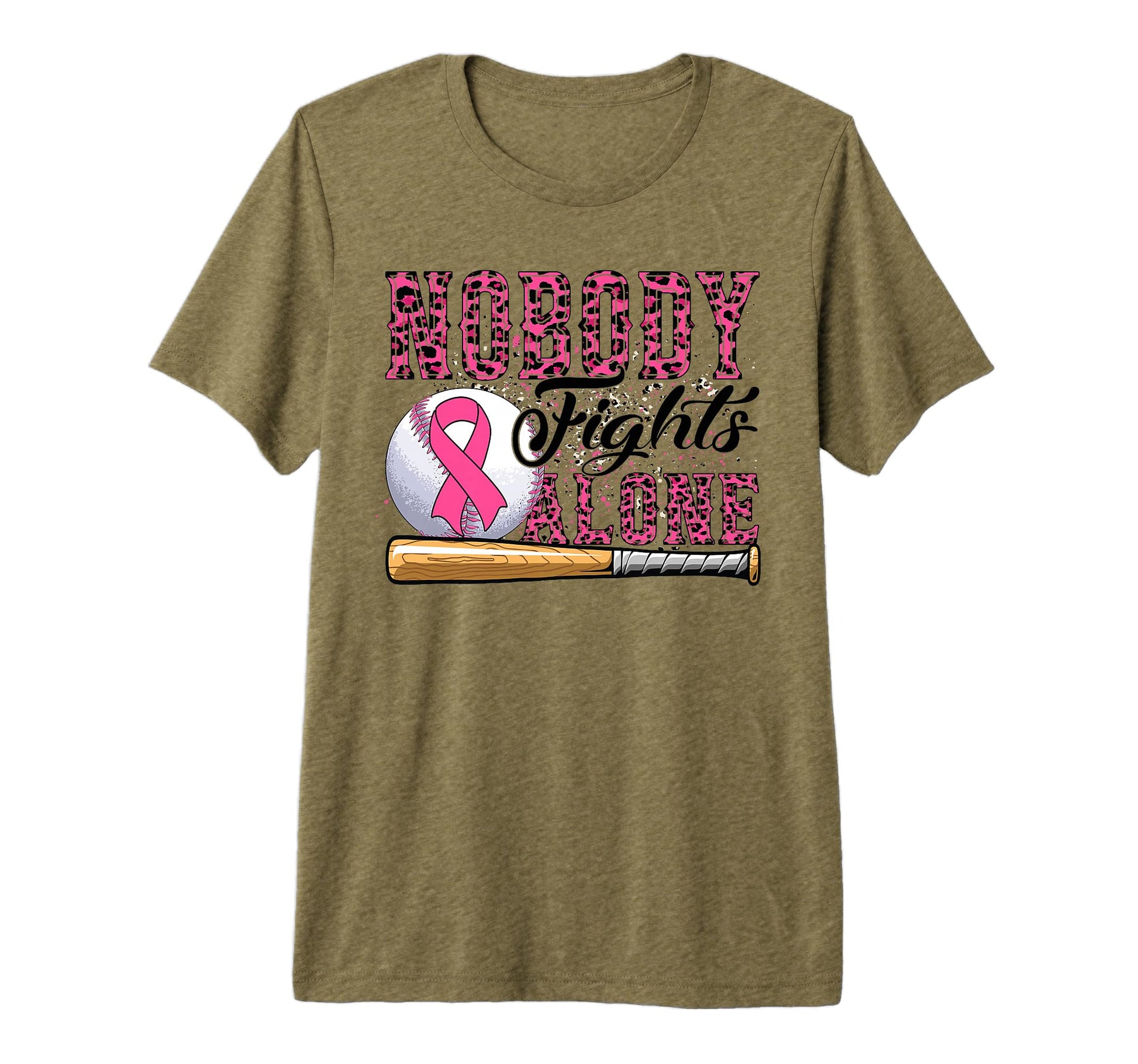 Nobody Fights Alone Breast Cancer T-Shirt - Unique Graphic for Adults - T-Shirt, Sweatshirt, Hoodie