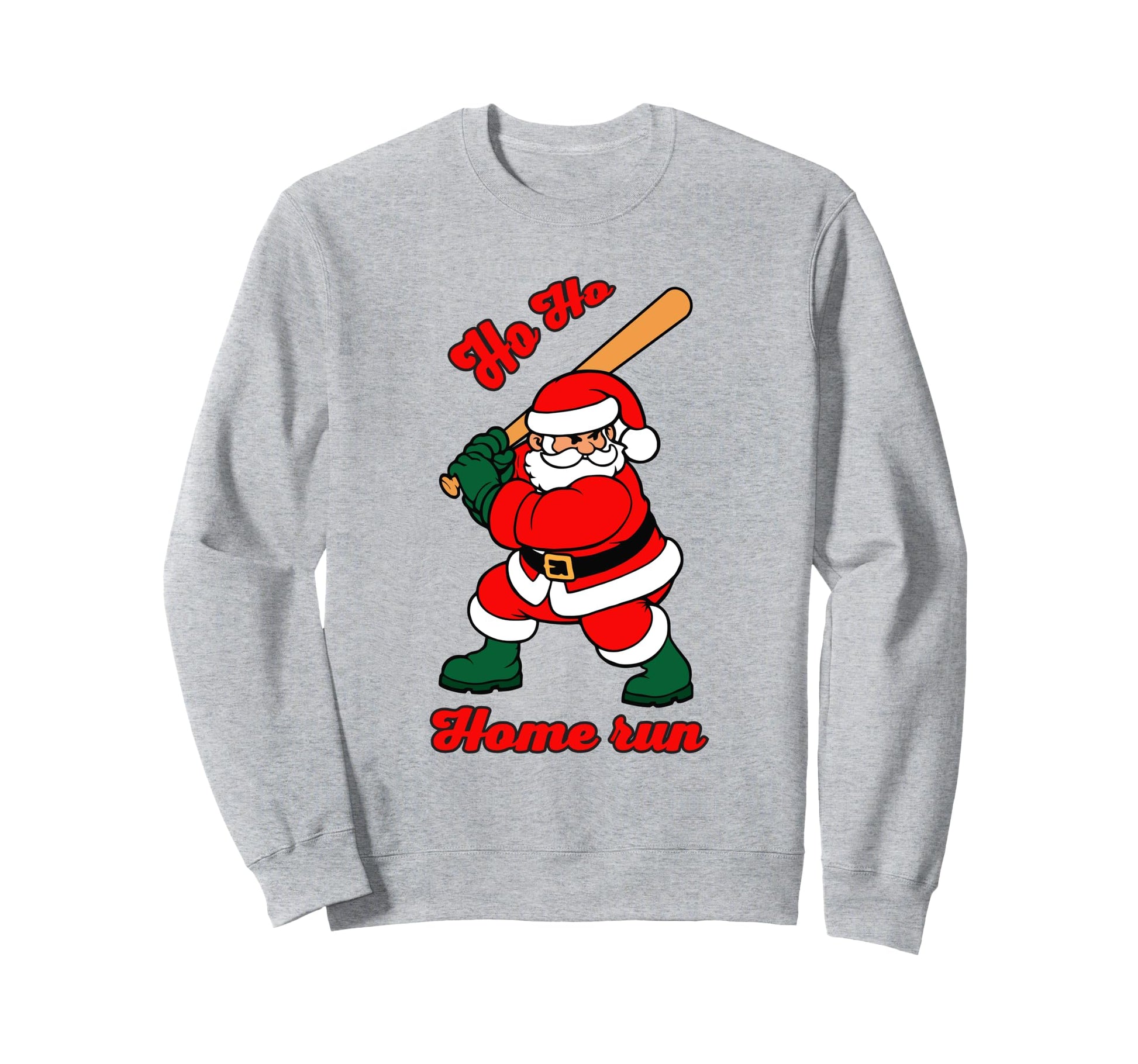 Baseball Ho Ho Homerun Ugly Santa Sweatshirt - Streetwear Style for Adults - T-Shirt, Sweatshirt, Hoodie