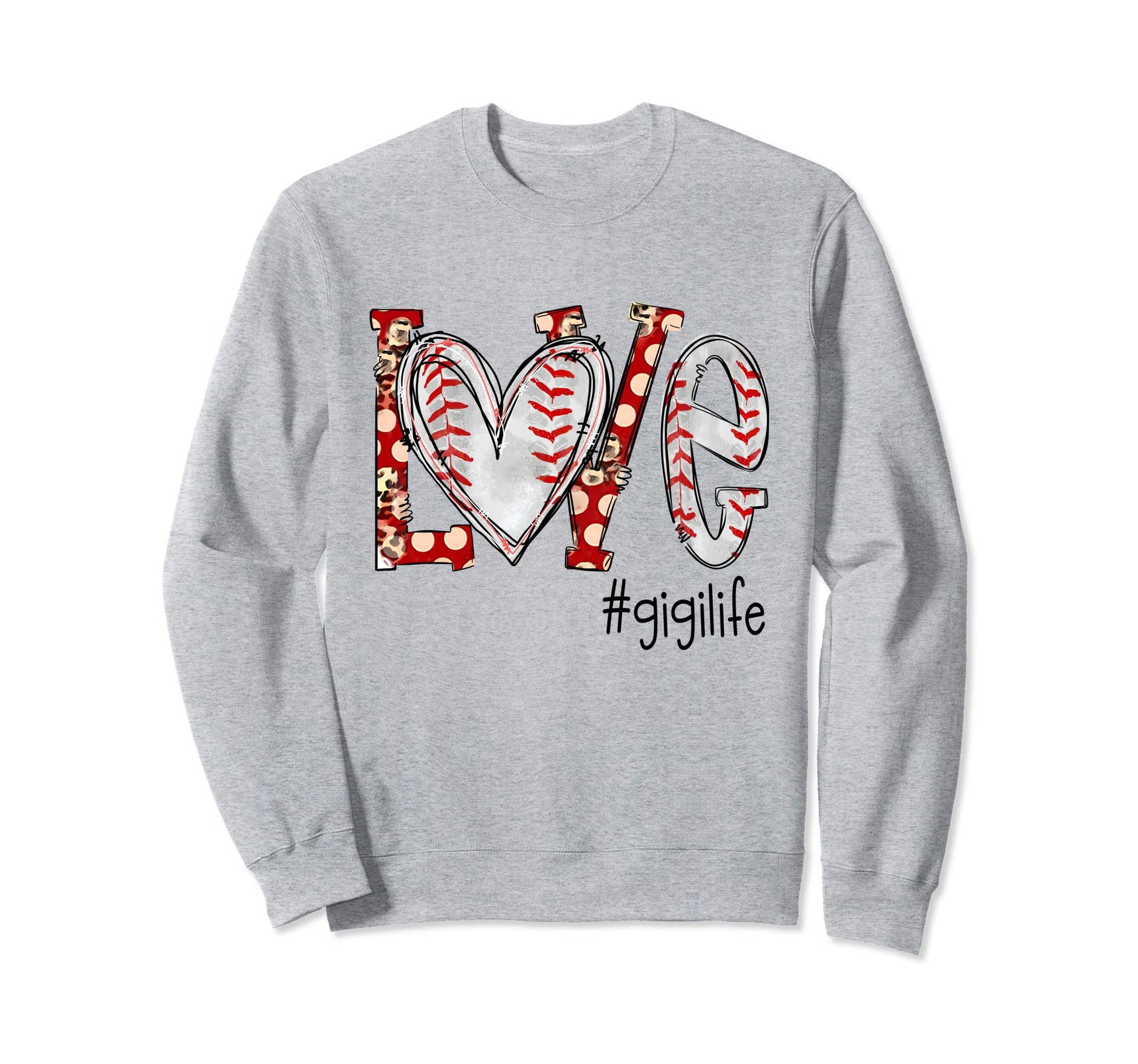 Baseball Mom Heart Love Baseball Sweatshirt - Fun Novelty Design Men Women - T-Shirt, Sweatshirt, Hoodie