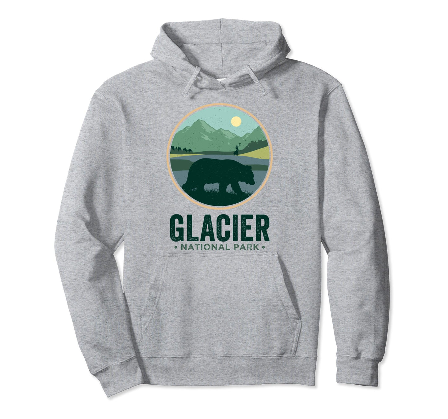 Glacier National Park Montana Camping Hoodie - Custom Art Print Men Women - T-Shirt, Sweatshirt, Hoodie
