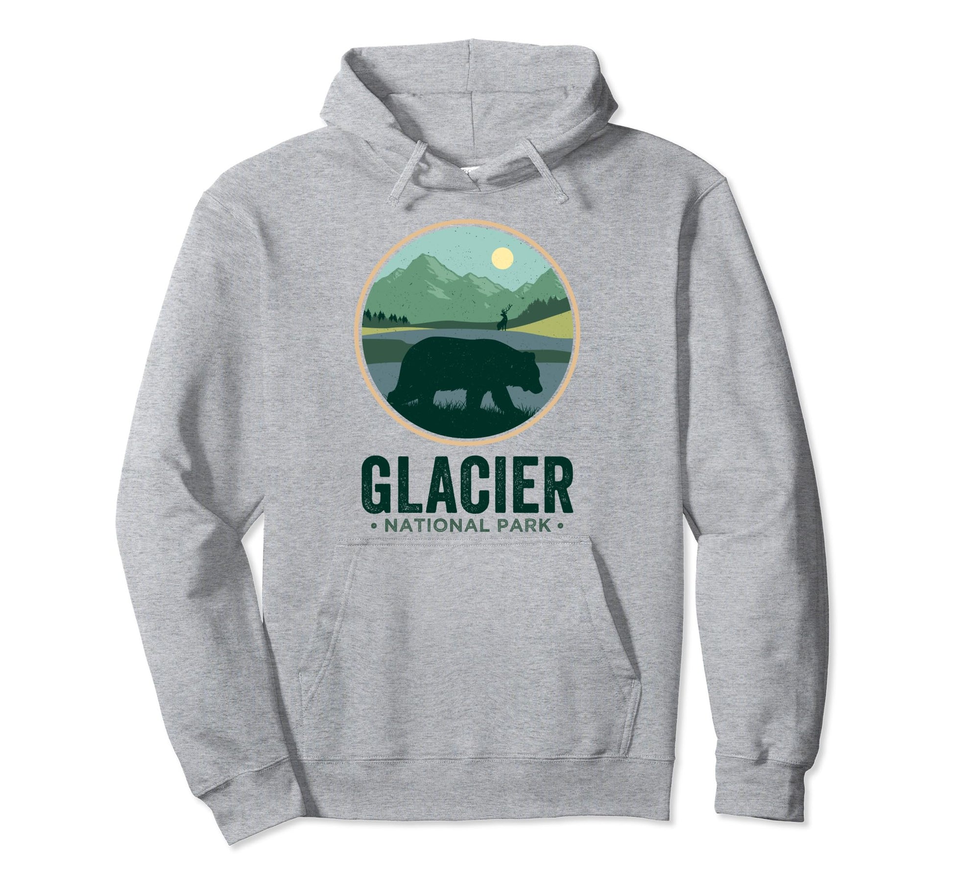 Glacier National Park Montana Camping Hoodie - Custom Art Print Men Women - T-Shirt, Sweatshirt, Hoodie