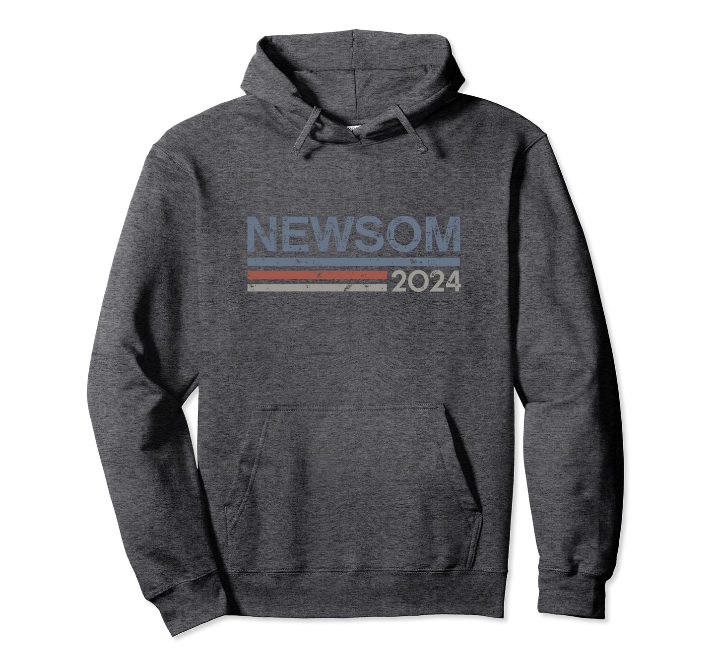 Newsom 2024 Distressed Stripes Hoodie - Casual Everyday Wear Men Women - T-Shirt, Sweatshirt, Hoodie