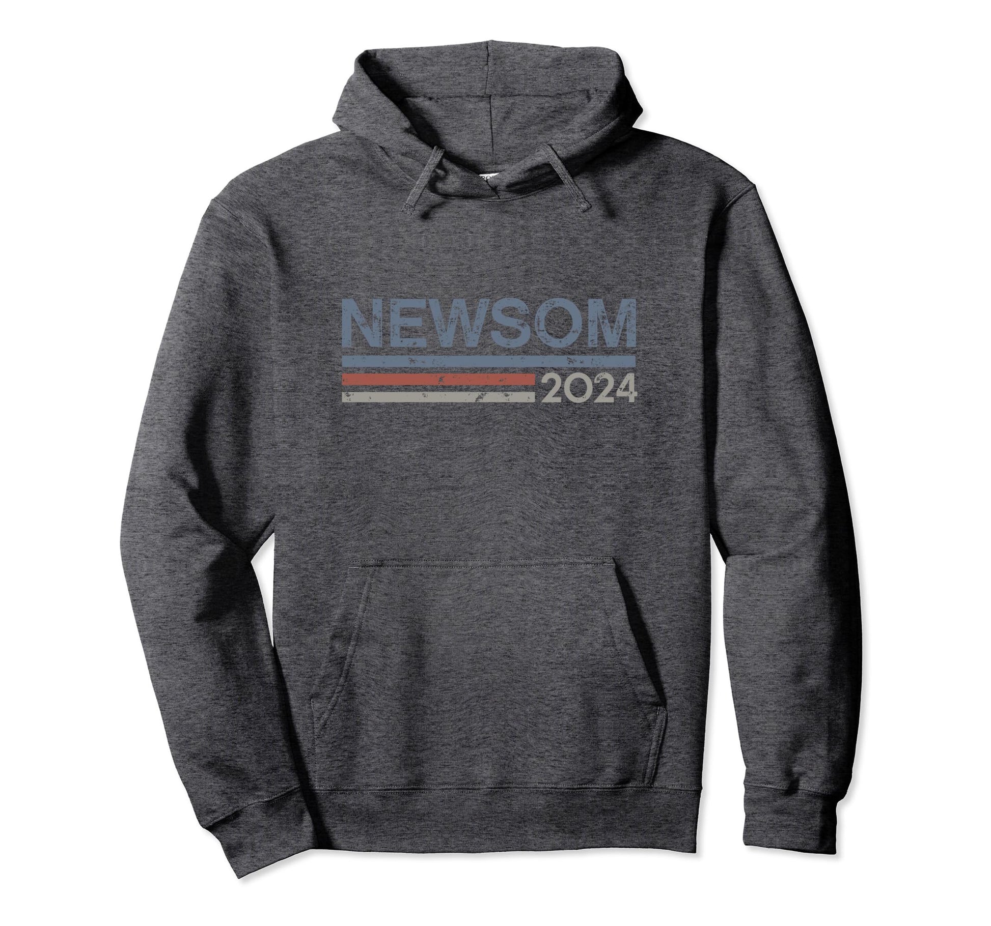 Newsom 2024 Distressed Stripes Hoodie - Casual Everyday Wear Men Women - T-Shirt, Sweatshirt, Hoodie