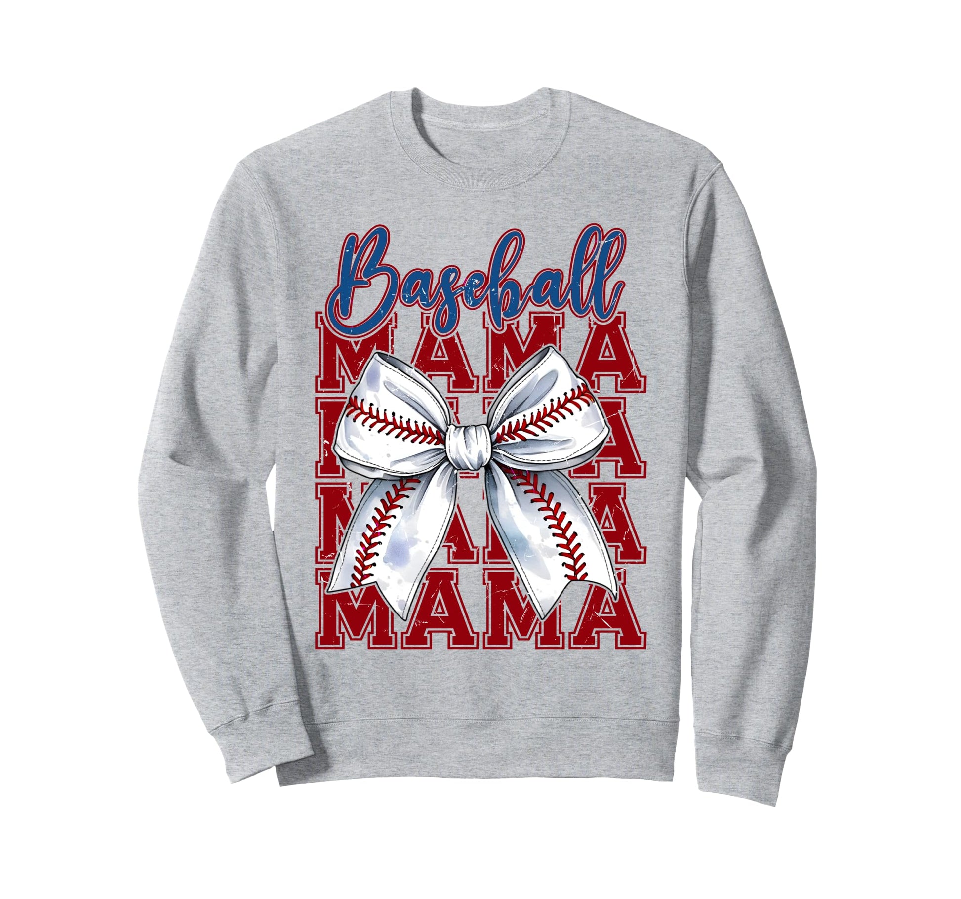 Baseball Mama Coquette Bow Sweatshirt - Streetwear Style for Adults - T-Shirt, Sweatshirt, Hoodie