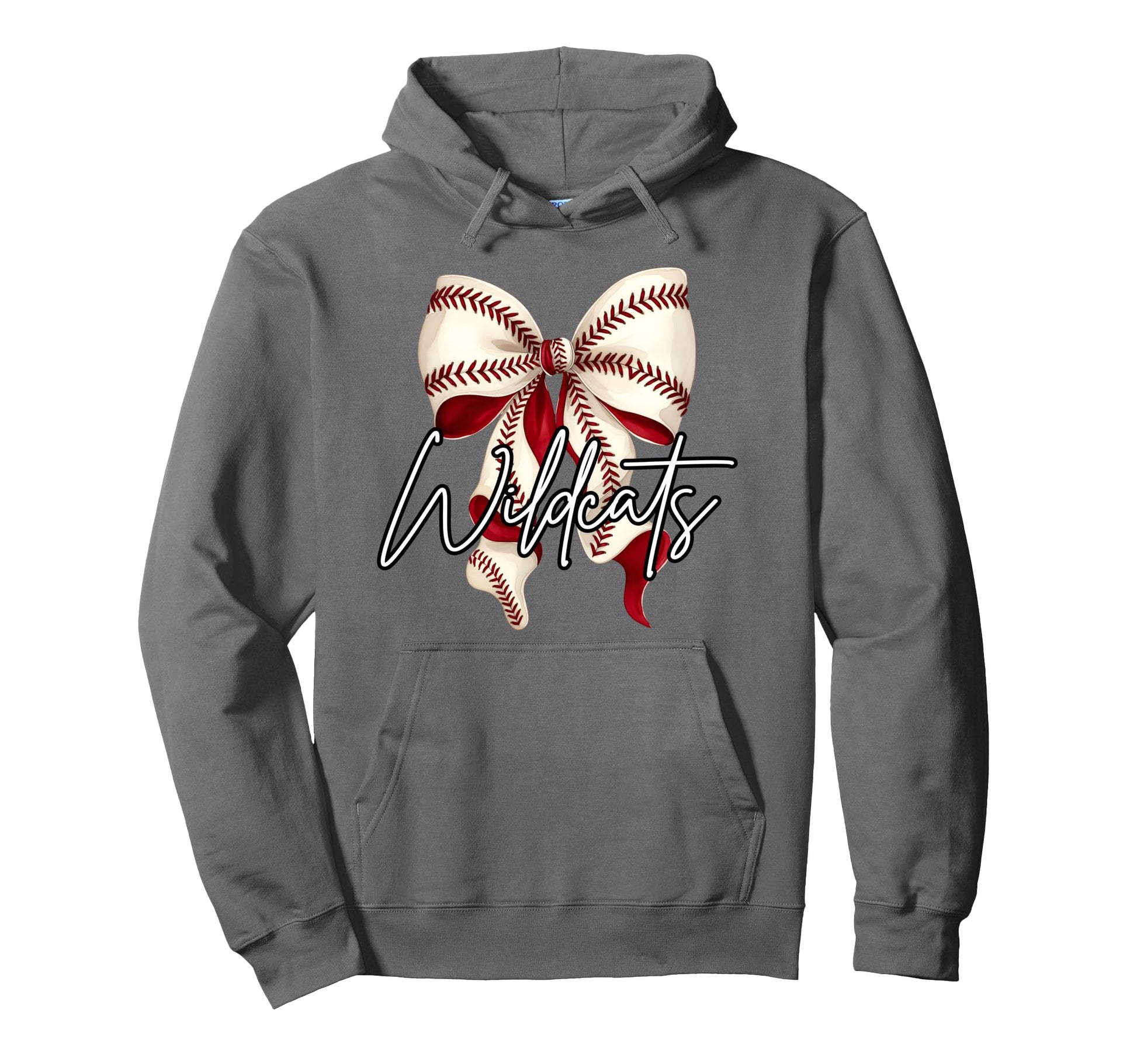 Wildcats Baseball Bow Game Day Hoodie - Casual Everyday Wear for Adults - T-Shirt, Sweatshirt, Hoodie