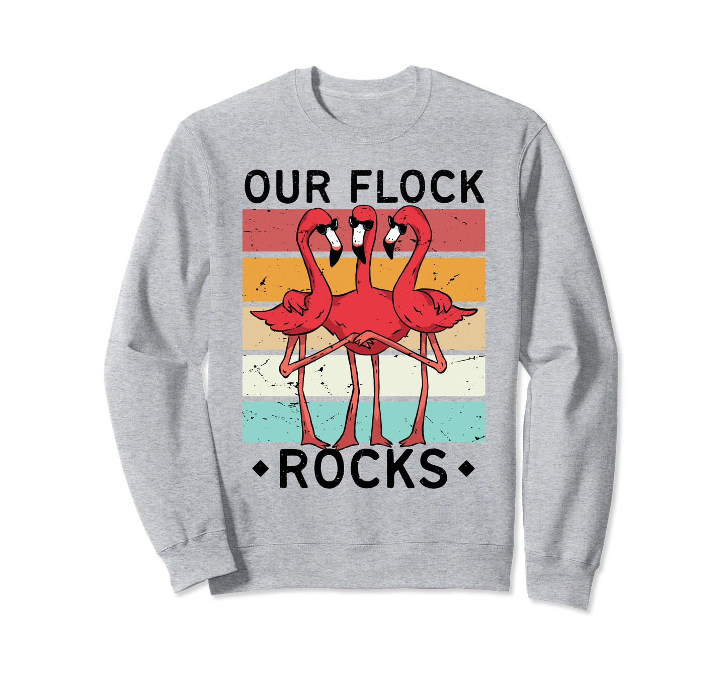Our Flock Rocks Flamingo Sweatshirt - Aesthetic Graphic for Adults - T-Shirt, Sweatshirt, Hoodie