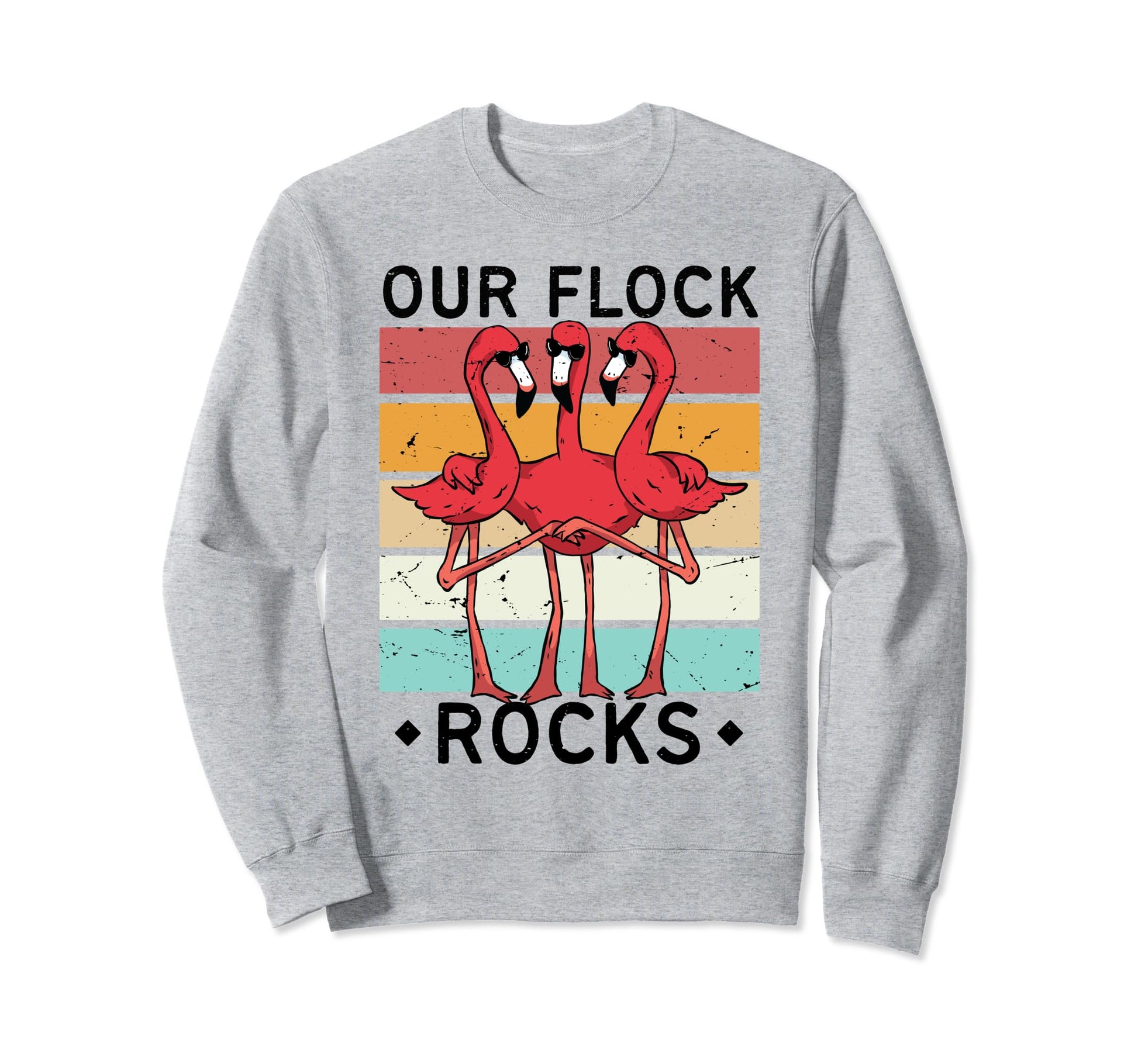 Our Flock Rocks Flamingo Sweatshirt - Aesthetic Graphic for Adults - T-Shirt, Sweatshirt, Hoodie