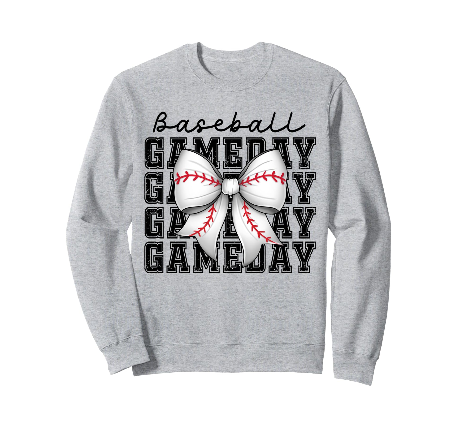 Baseball Game Day Mom Coquette Bow Sweatshirt - Custom Art Print Unisex - T-Shirt, Sweatshirt, Hoodie