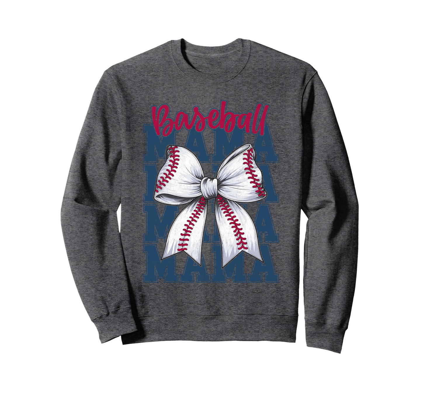 Baseball Mama Coquette Bow Game Day Sweatshirt - Graphic Print for Adults - T-Shirt, Sweatshirt, Hoodie