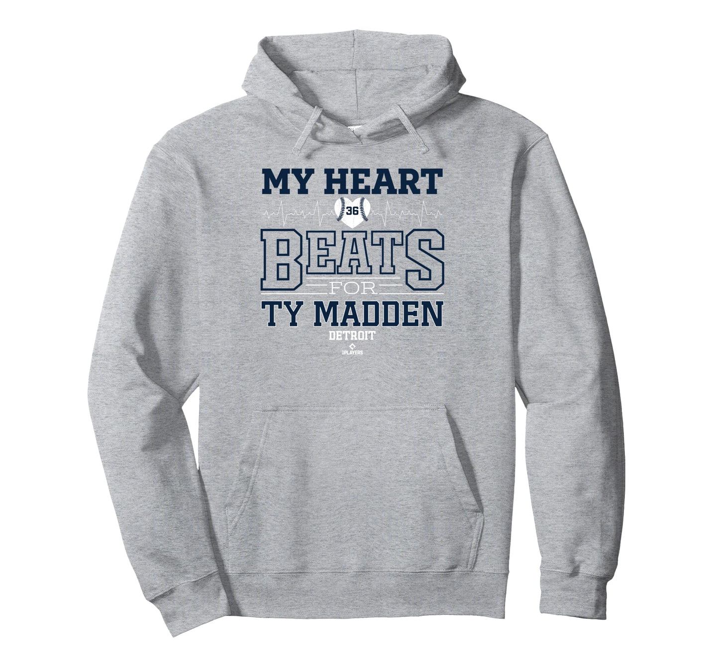 My Heart Beats Ty Madden Detroit Baseball Hoodie - Minimalist Print Unisex - T-Shirt, Sweatshirt, Hoodie