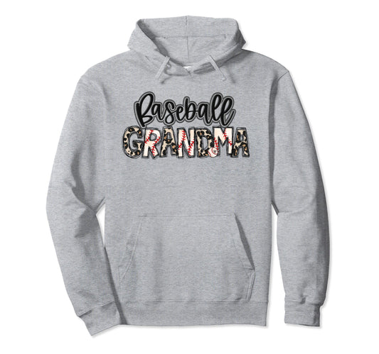Baseball Grandma Leopard Proud Family Hoodie - Streetwear Style for Adults - T-Shirt, Sweatshirt, Hoodie