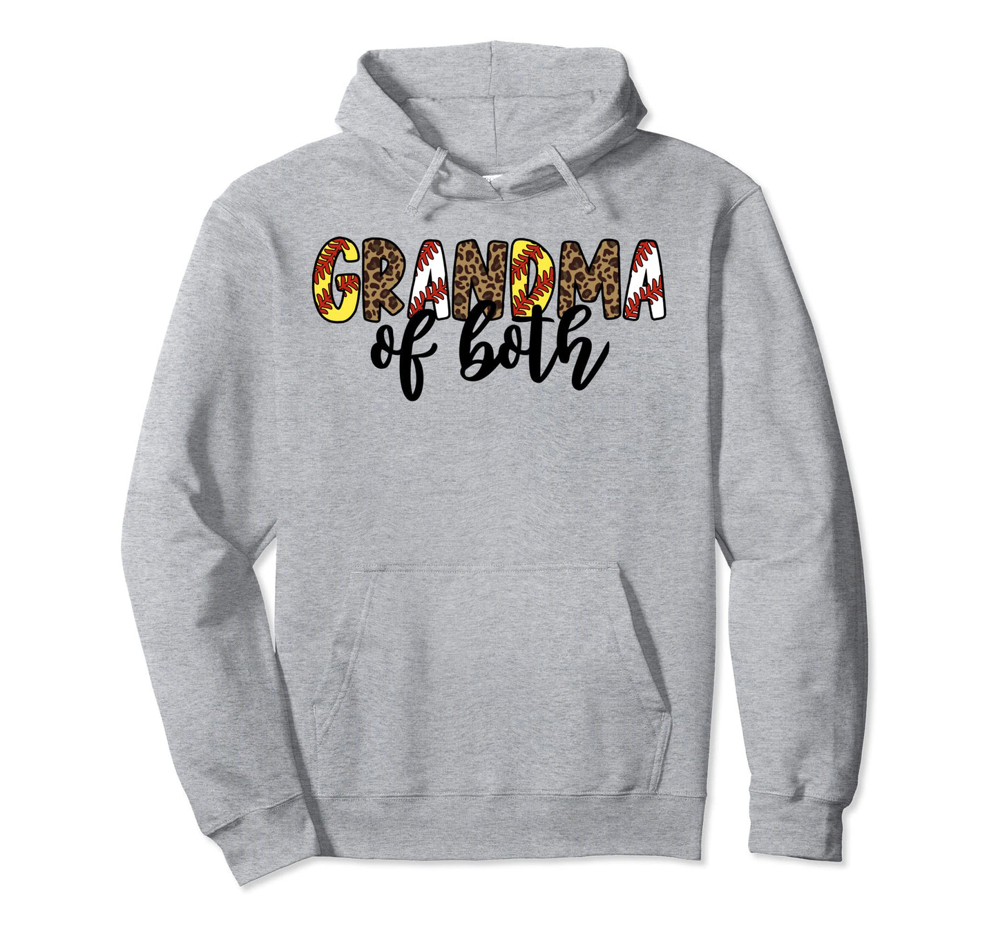 Leopard Grandma Both Baseball Softball Hoodie - Novelty Apparel Men Women - T-Shirt, Sweatshirt, Hoodie