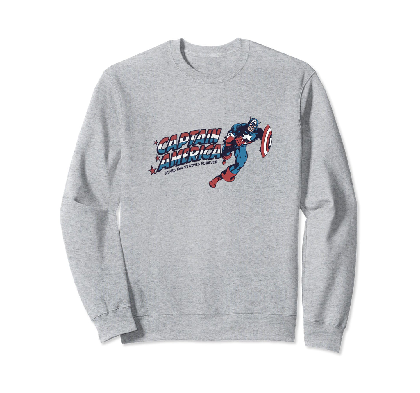 Marvel Comics Captain America Stars Sweatshirt - Aesthetic Graphic Unisex - T-Shirt, Sweatshirt, Hoodie