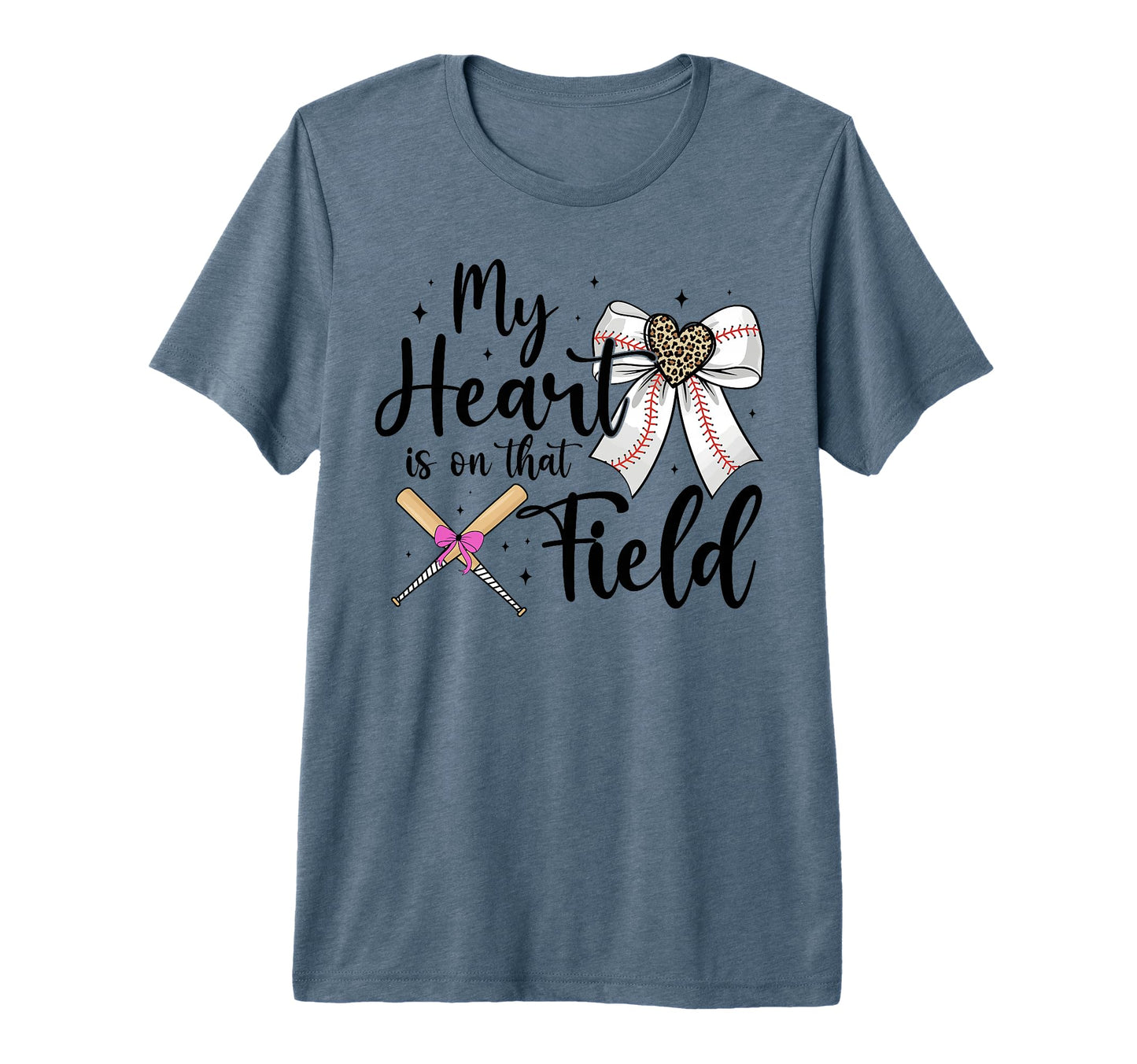 Baseball Mom My Heart Is That T-Shirt - Casual Everyday Wear Men Women - T-Shirt, Sweatshirt, Hoodie