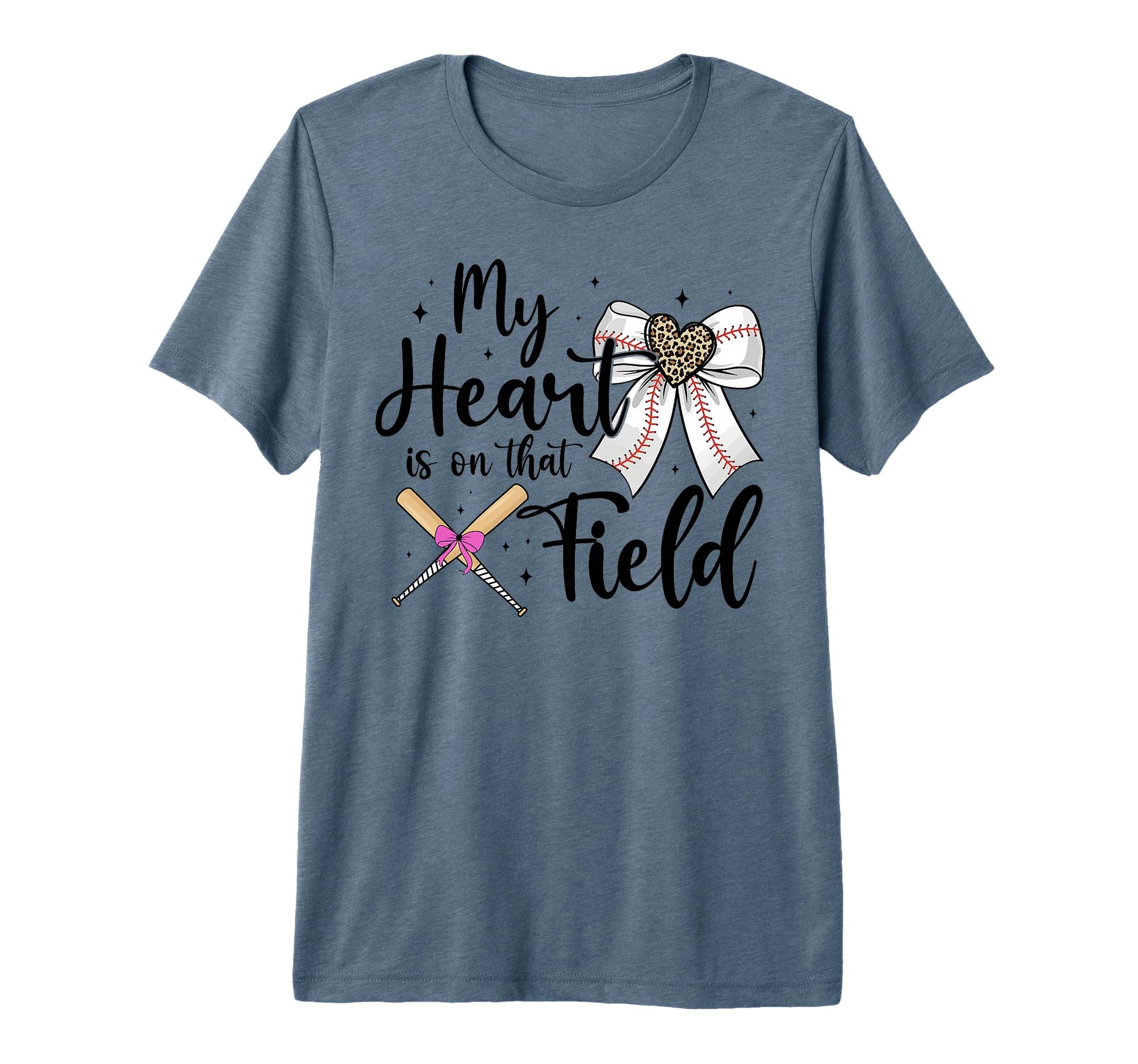 Baseball Mom My Heart Is That T-Shirt - Casual Everyday Wear Men Women - T-Shirt, Sweatshirt, Hoodie