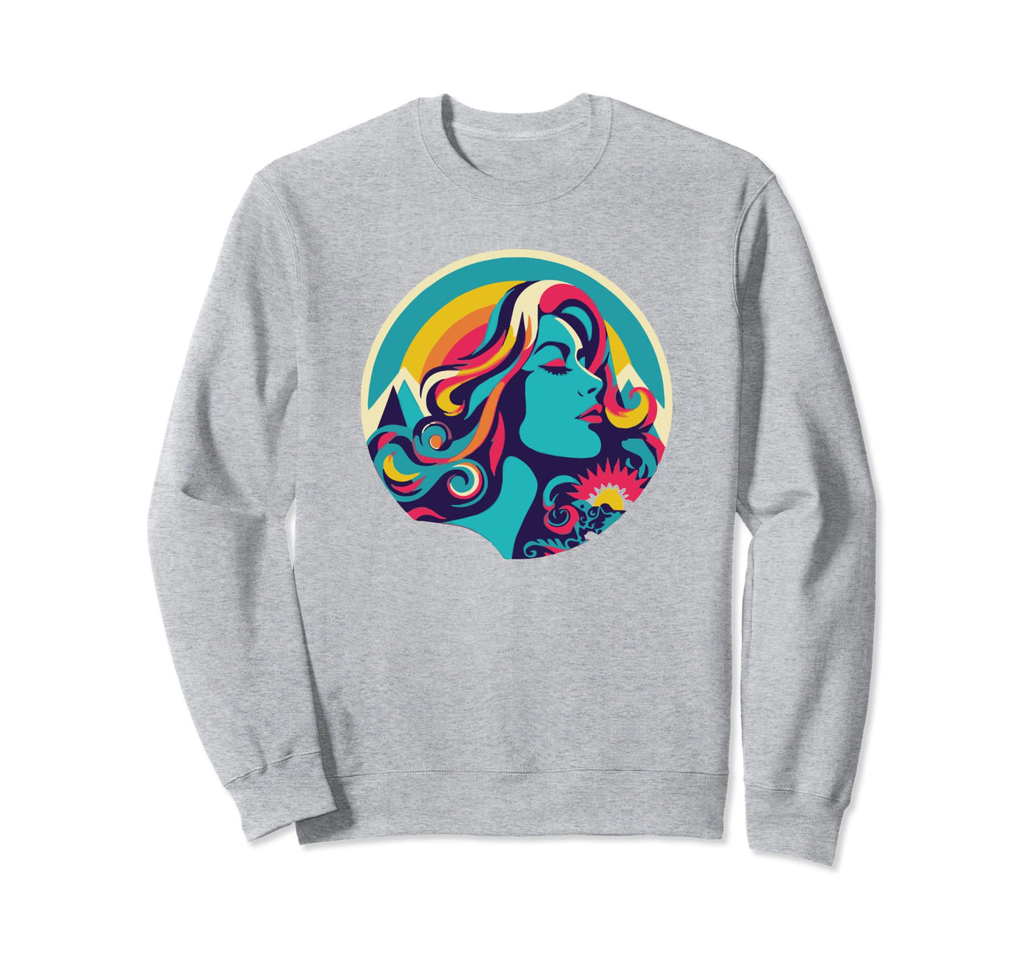 Groovy Mountain Mama Hippie 60S Sweatshirt - Fun Novelty Design for Adults - T-Shirt, Sweatshirt, Hoodie
