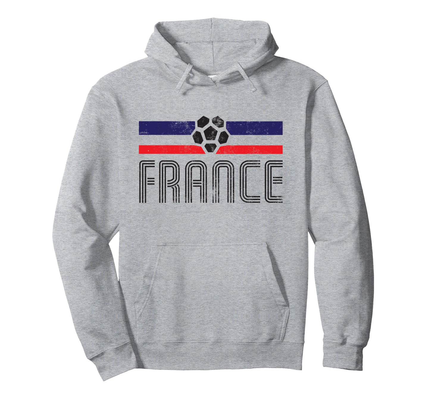 France Stripe Euro Football Hoodie - Fun Novelty Design Men Women - T-Shirt, Sweatshirt, Hoodie
