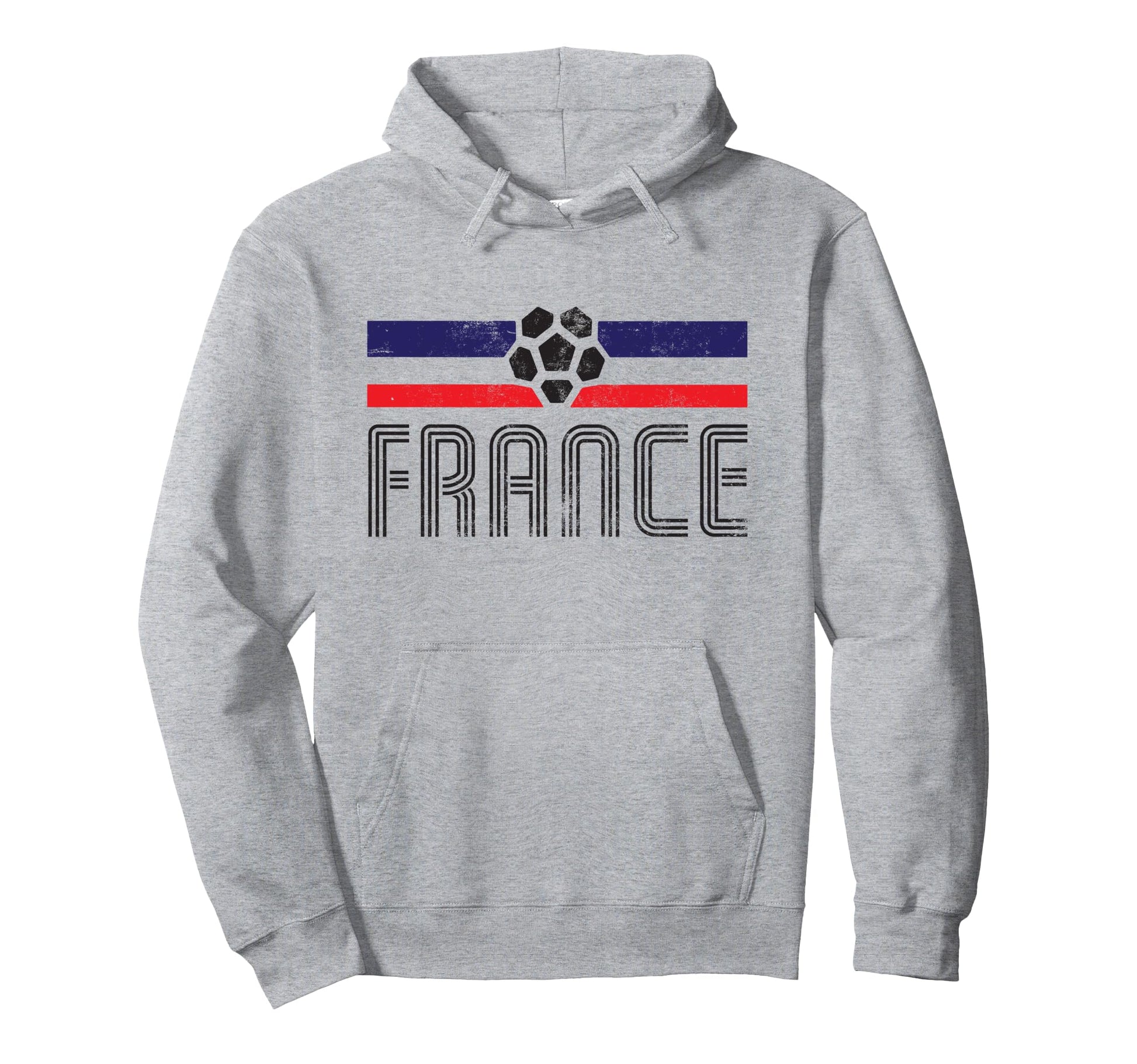 France Stripe Euro Football Hoodie - Fun Novelty Design Men Women - T-Shirt, Sweatshirt, Hoodie