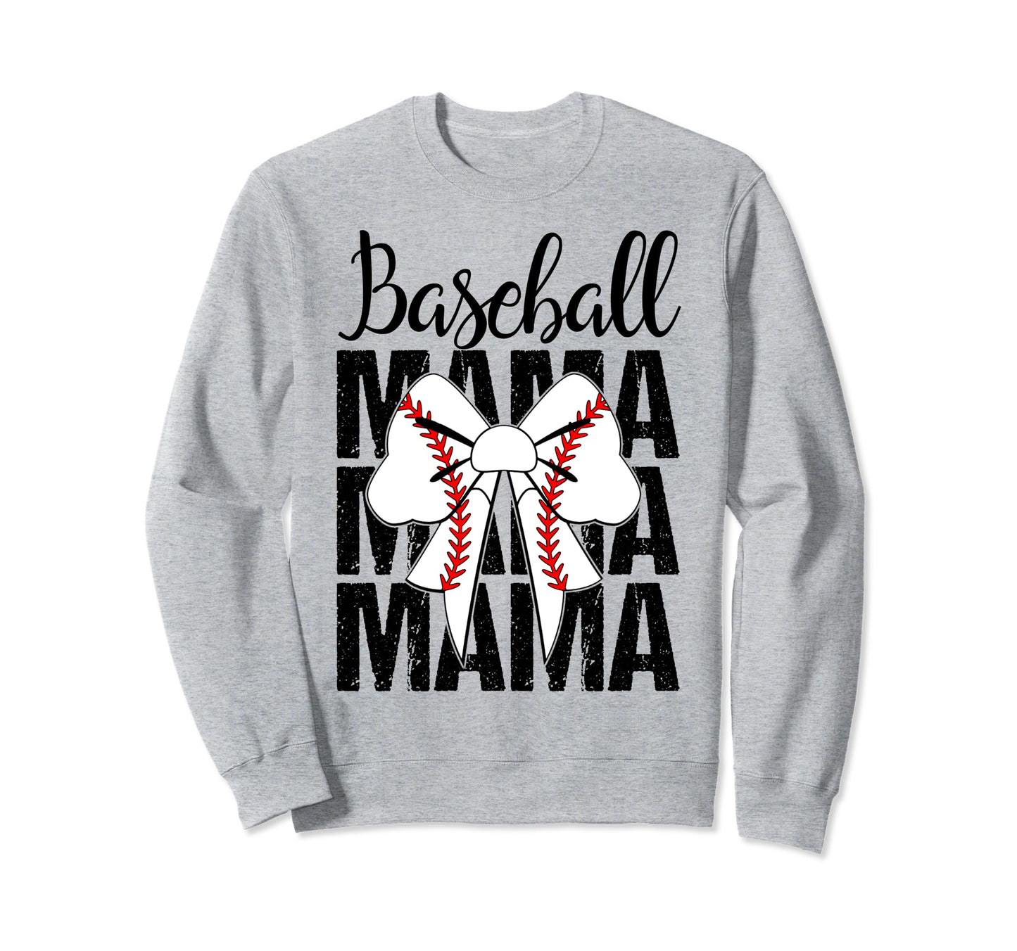 Coquette Bows Baseball Mama Sweatshirt - Casual Everyday Wear Men Women - T-Shirt, Sweatshirt, Hoodie