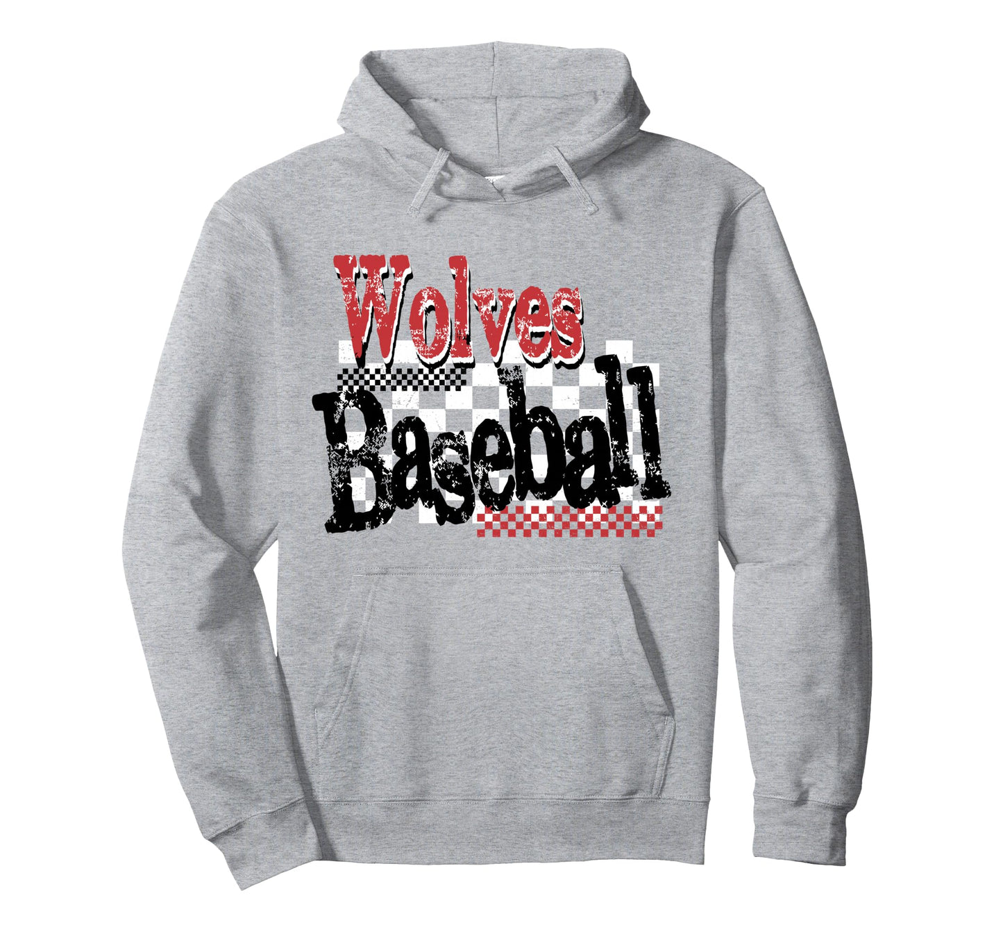 Wolves Checkered Baseball Mom Game Day Hoodie - Unique Graphic Men Women - T-Shirt, Sweatshirt, Hoodie