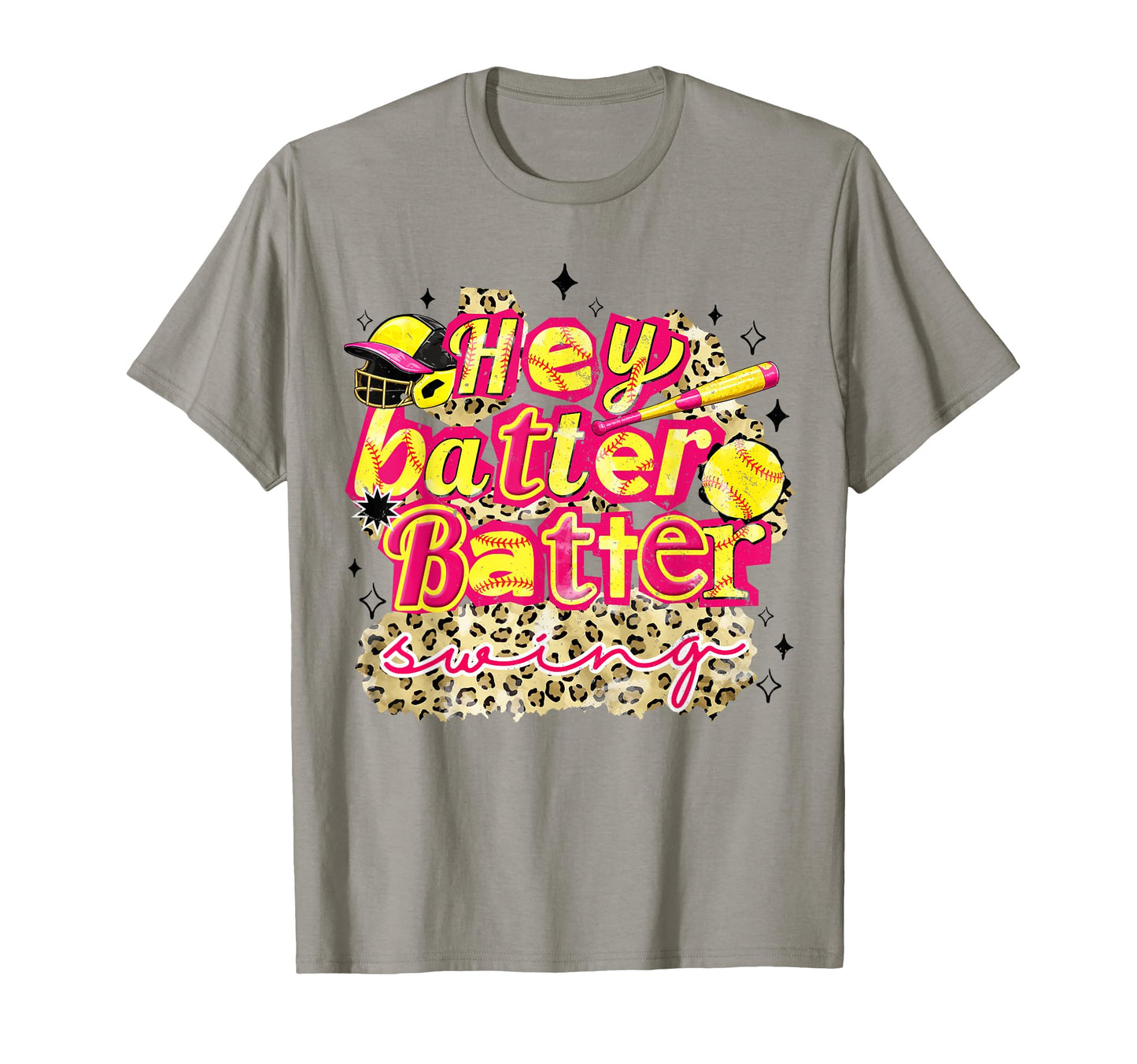 Hey Batter Batter Swing Leopard Game Day T-Shirt - Trendy Graphic Unisex - T-Shirt, Sweatshirt, Hoodie