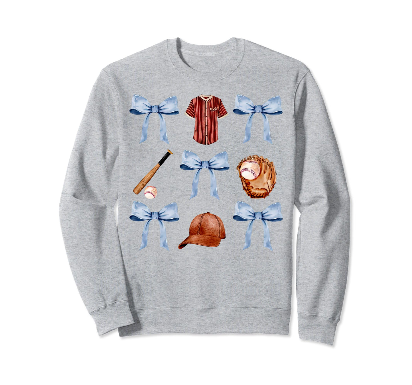 Baseball Coquette Bow Mothers Sweatshirt - Casual Everyday Wear Men Women - T-Shirt, Sweatshirt, Hoodie
