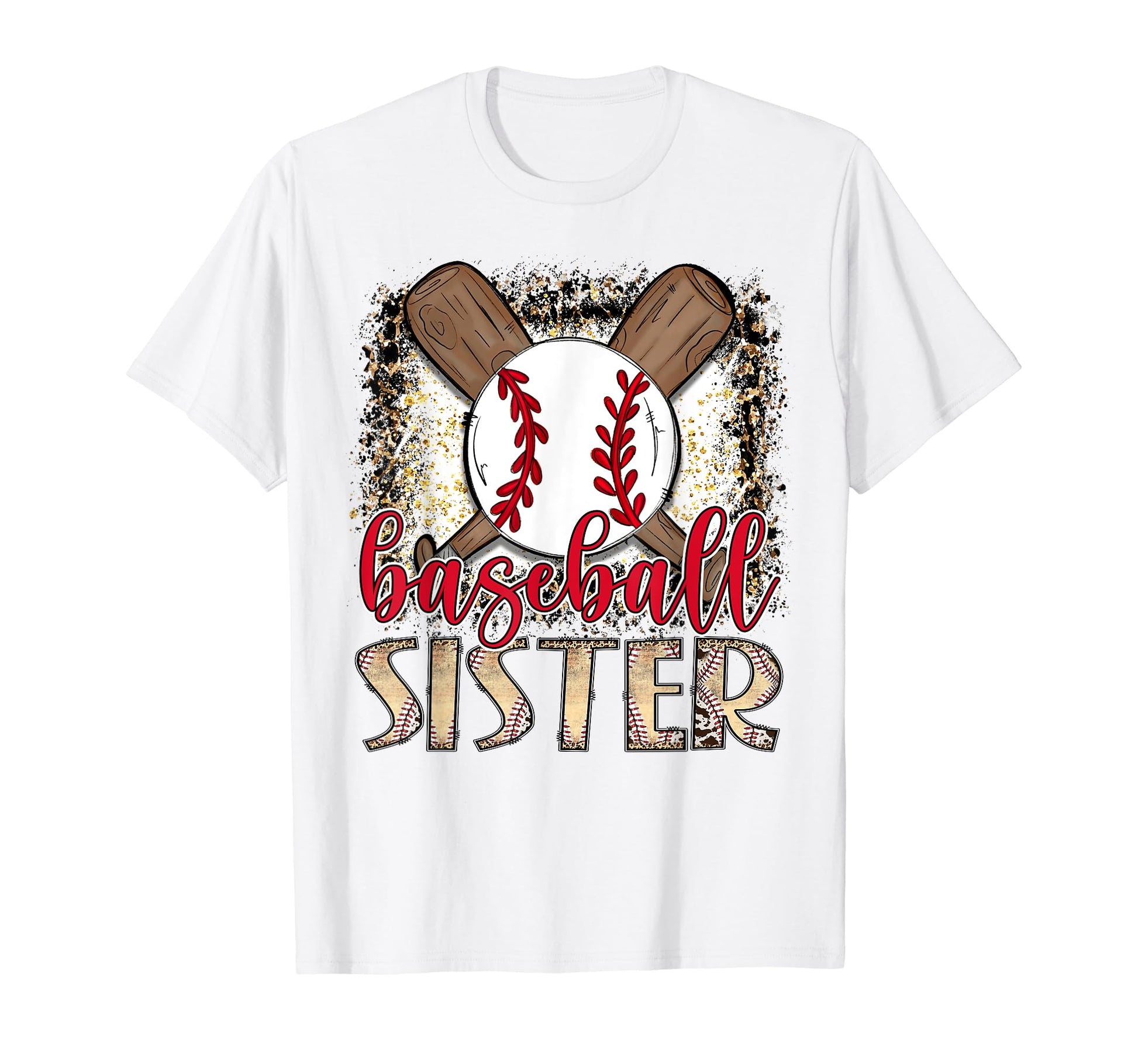 Baseball Sister Leopard Proud Ball T-Shirt - Fun Novelty Design Men Women - T-Shirt, Sweatshirt, Hoodie