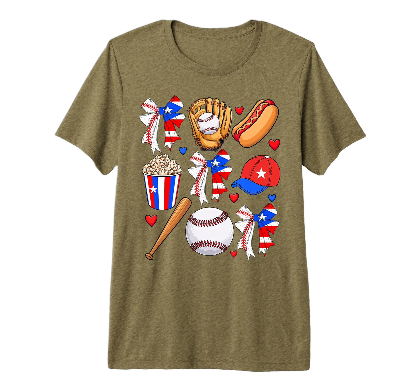 Puerto Rico Baseball Coquette Bow T-Shirt - Trendy Graphic Men Women - T-Shirt, Sweatshirt, Hoodie