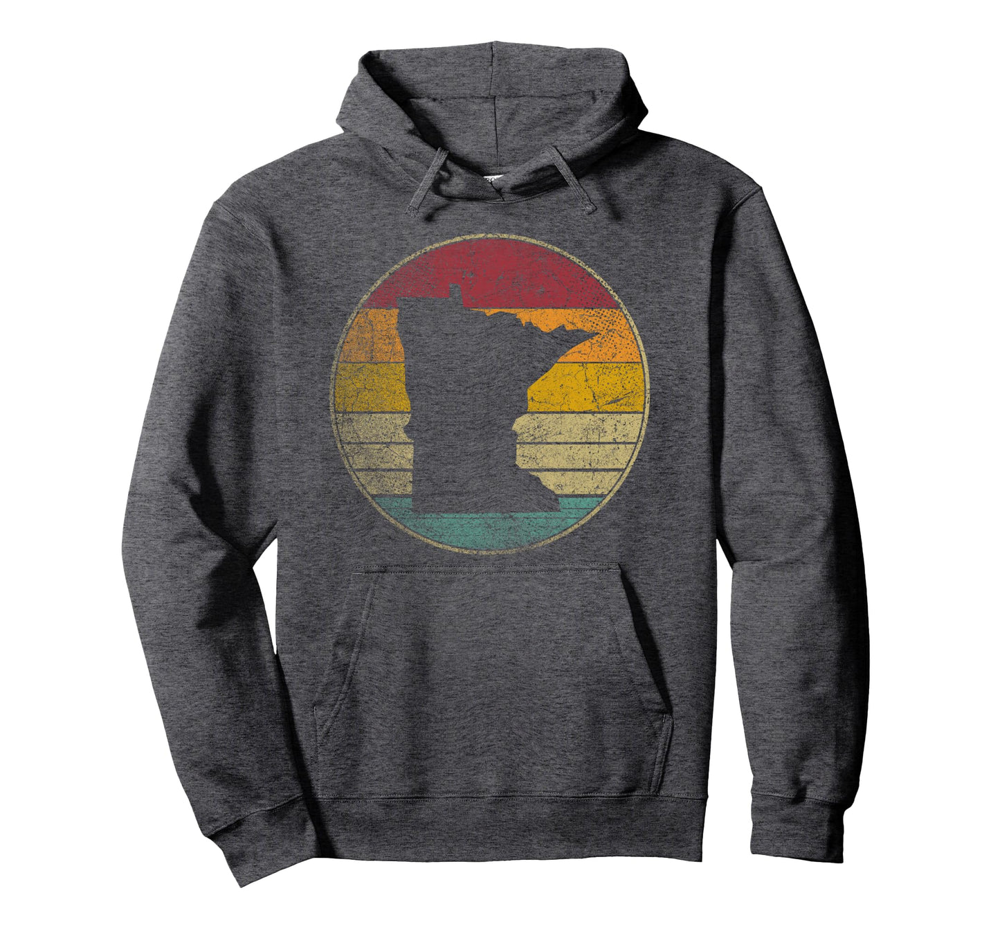 Minnesota Distressed Silhouette Hoodie - Casual Everyday Wear for Adults - T-Shirt, Sweatshirt, Hoodie
