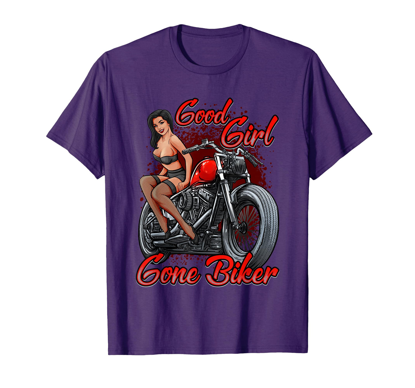 Sexy Pin Up Biker Motorcycle T-Shirt - Fun Novelty Design for Adults - T-Shirt, Sweatshirt, Hoodie
