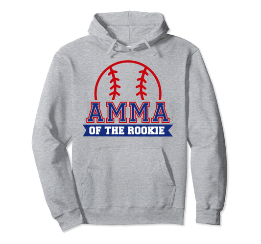 Amma Rookie 1St Birthday Baseball Hoodie - Fun Novelty Design Men Women - T-Shirt, Sweatshirt, Hoodie