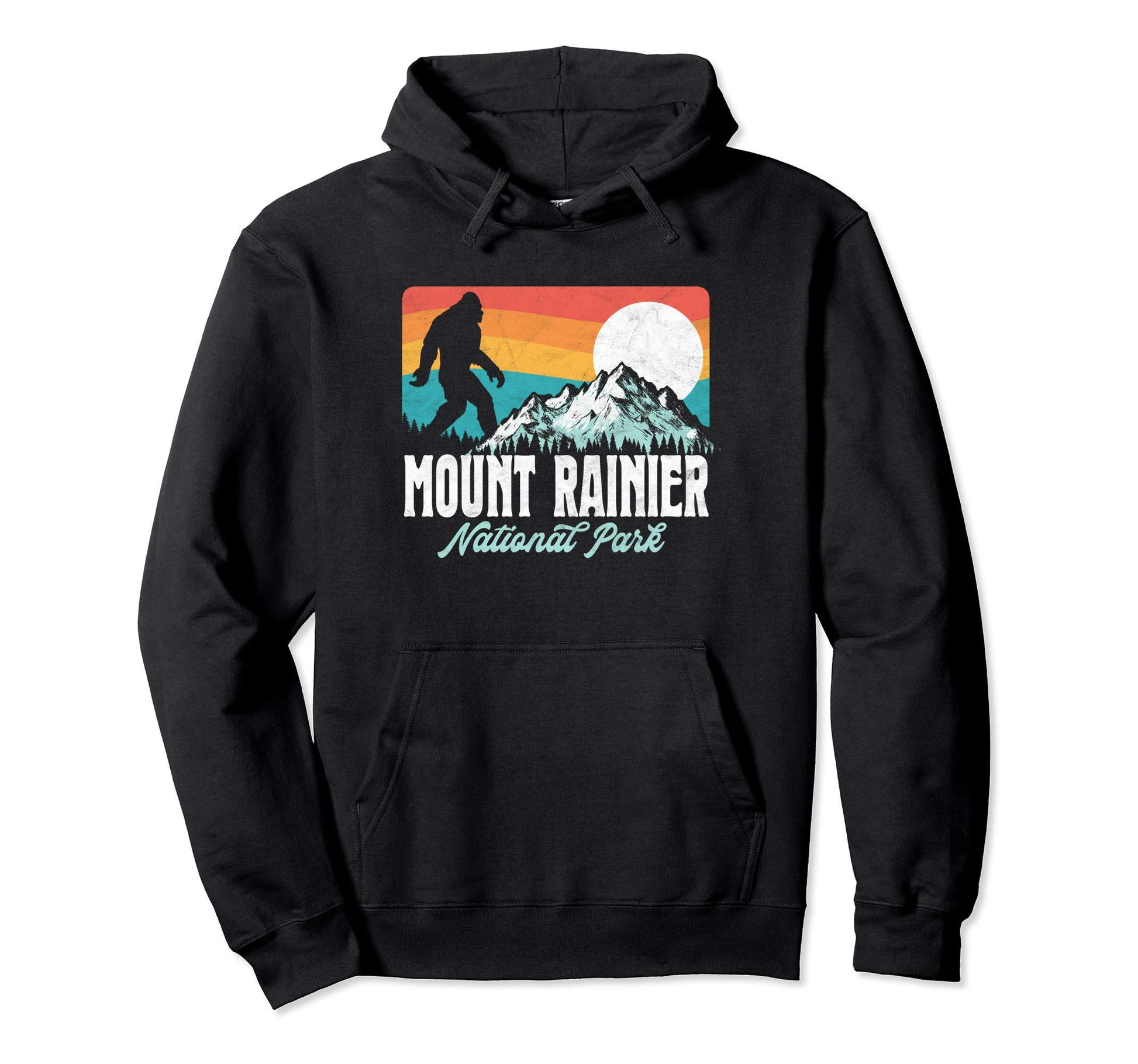 Mount Rainier National Park Bigfoot Hoodie - Trendy Graphic Unisex - T-Shirt, Sweatshirt, Hoodie
