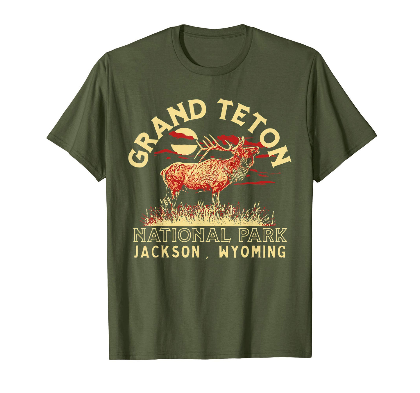Elk Bugling Grand Teton National Park T-Shirt - Novelty Apparel for Adults - T-Shirt, Sweatshirt, Hoodie