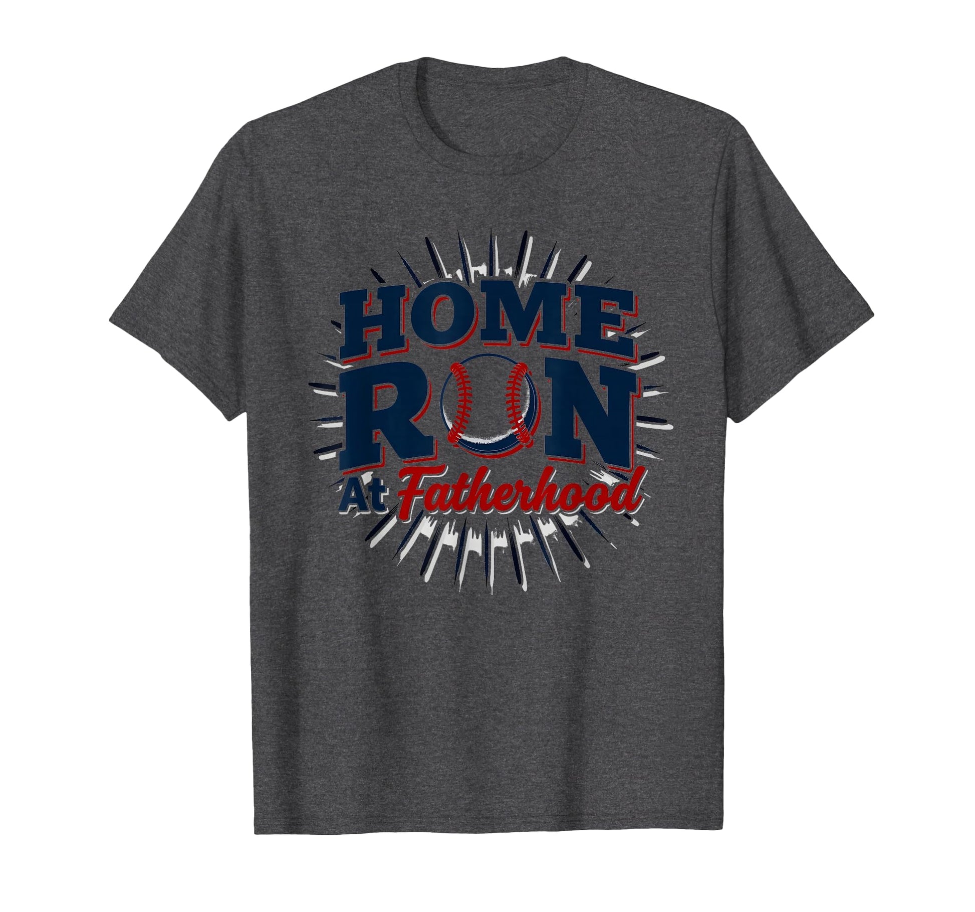 Baseball Dad Home Run Fatherhood Dark T-Shirt - Streetwear Style Men Women - T-Shirt, Sweatshirt, Hoodie