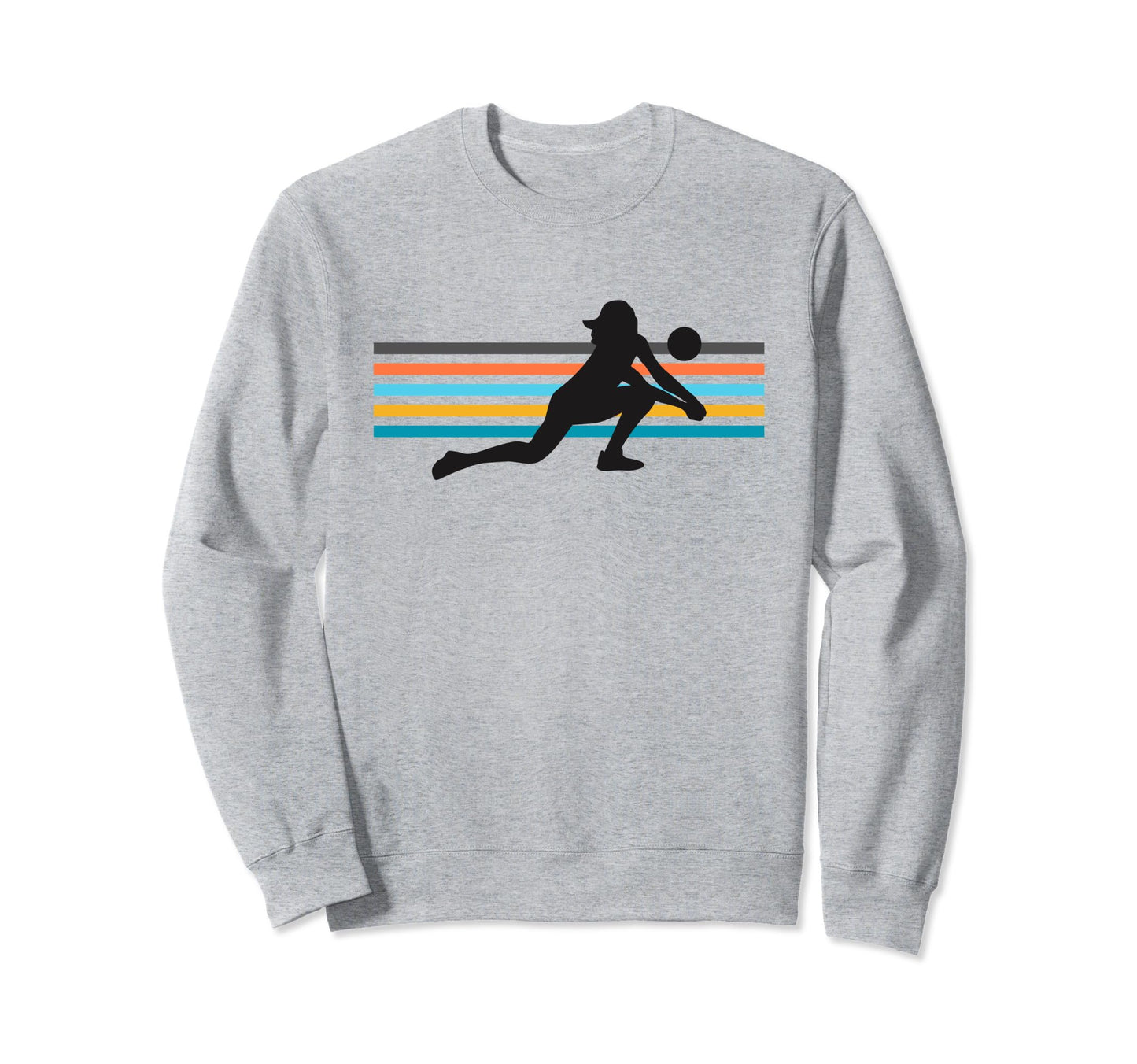 Volleyball Player Color Stripes Sweatshirt - Trendy Graphic Unisex - T-Shirt, Sweatshirt, Hoodie