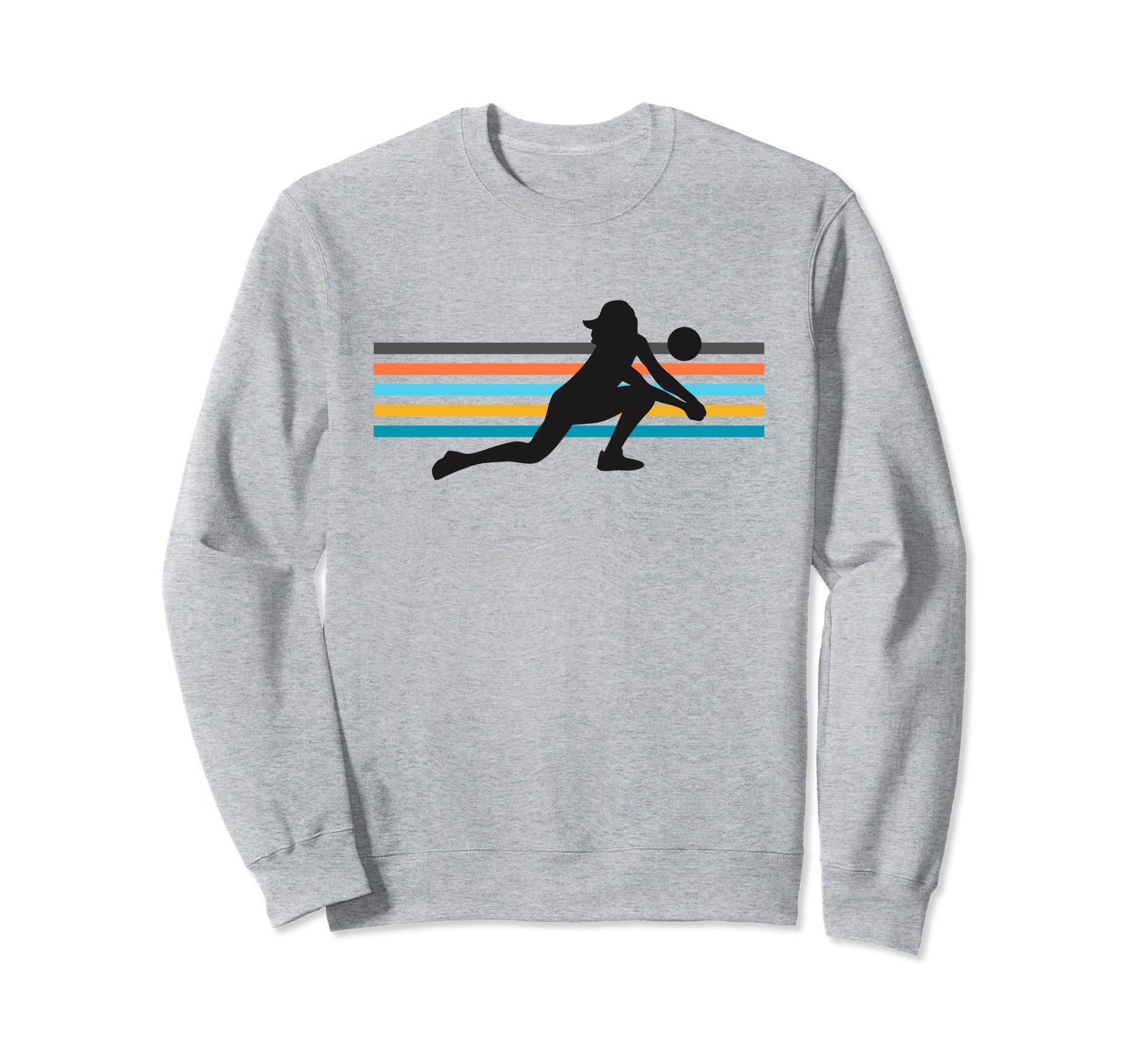 Volleyball Player Color Stripes Sweatshirt - Trendy Graphic Unisex - T-Shirt, Sweatshirt, Hoodie