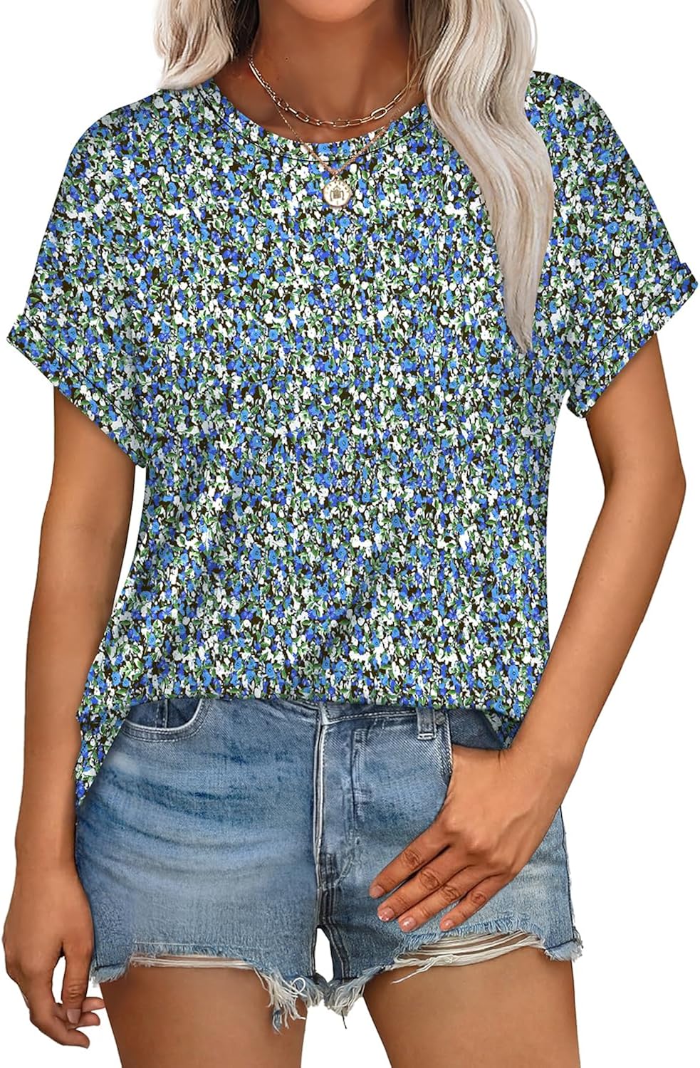 Womens Crew Neck Rolled Short Sleeve Basic Summer - Adult & Kids T-Shirts, Sweatshirts & Hoodies apparel design preview 1