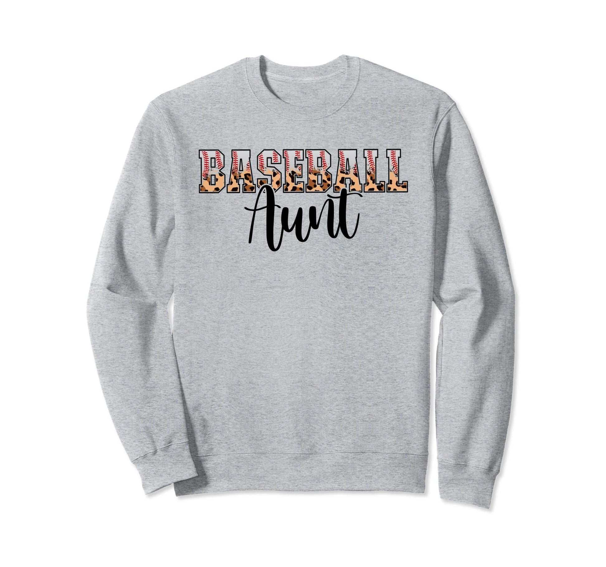 Baseball Aunt Funny Leopard Sweatshirt - Unique Graphic for Adults - T-Shirt, Sweatshirt, Hoodie