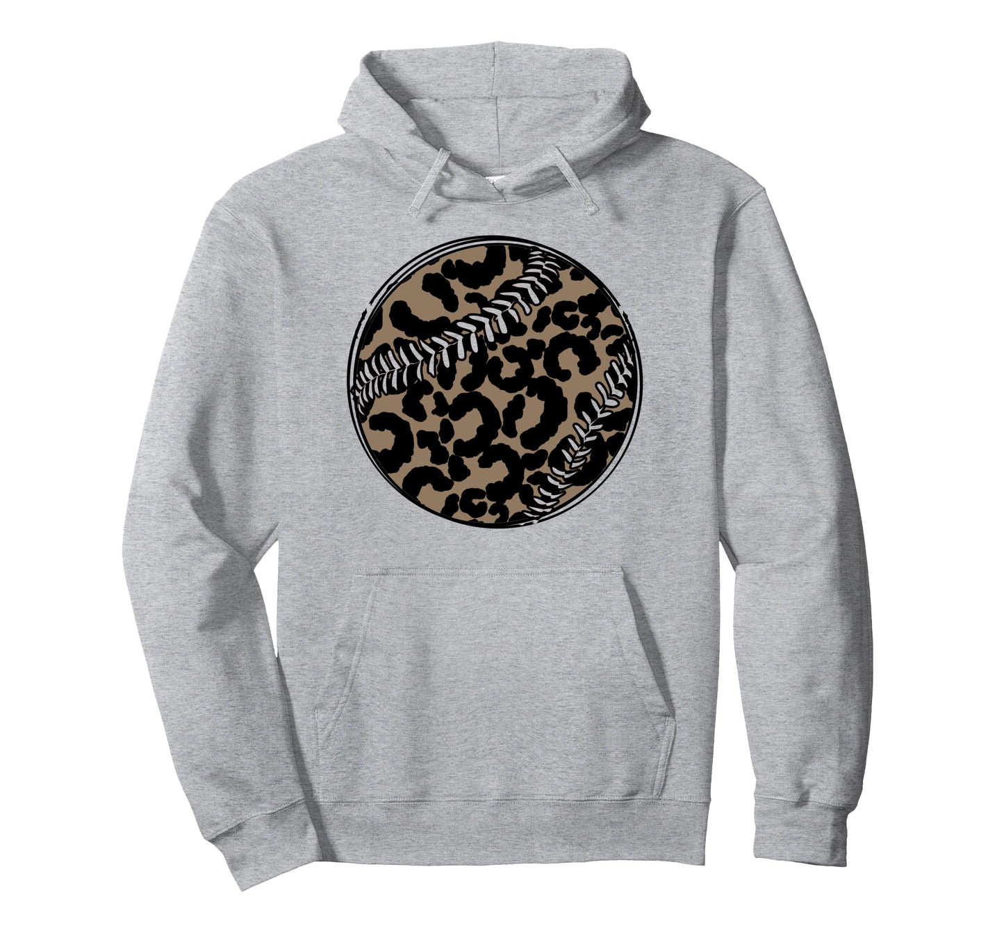 Softball Leopard Baseball Hoodie - Casual Everyday Wear Men Women - T-Shirt, Sweatshirt, Hoodie