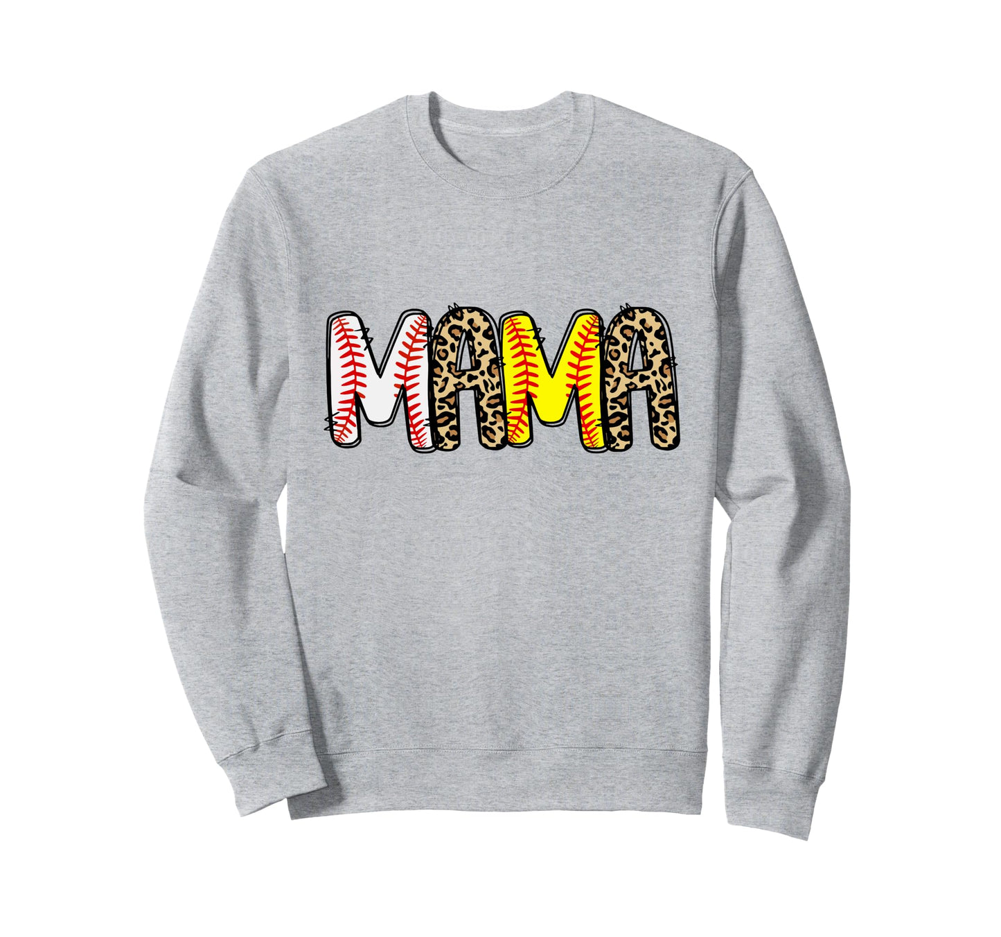 Mama Mom Both Leopard Baseball Sweatshirt - Streetwear Style for Adults - T-Shirt, Sweatshirt, Hoodie
