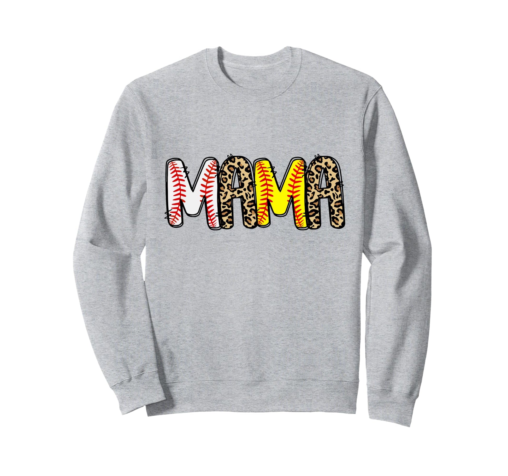Mama Mom Both Leopard Baseball Sweatshirt - Streetwear Style for Adults - T-Shirt, Sweatshirt, Hoodie