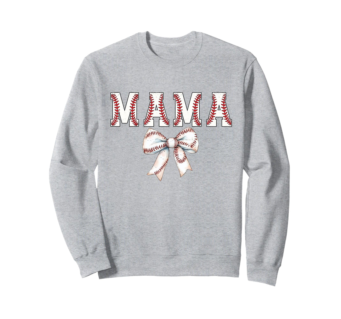 Baseball Mom Bow Baseball Mama Sweatshirt - Custom Art Print for Adults - T-Shirt, Sweatshirt, Hoodie