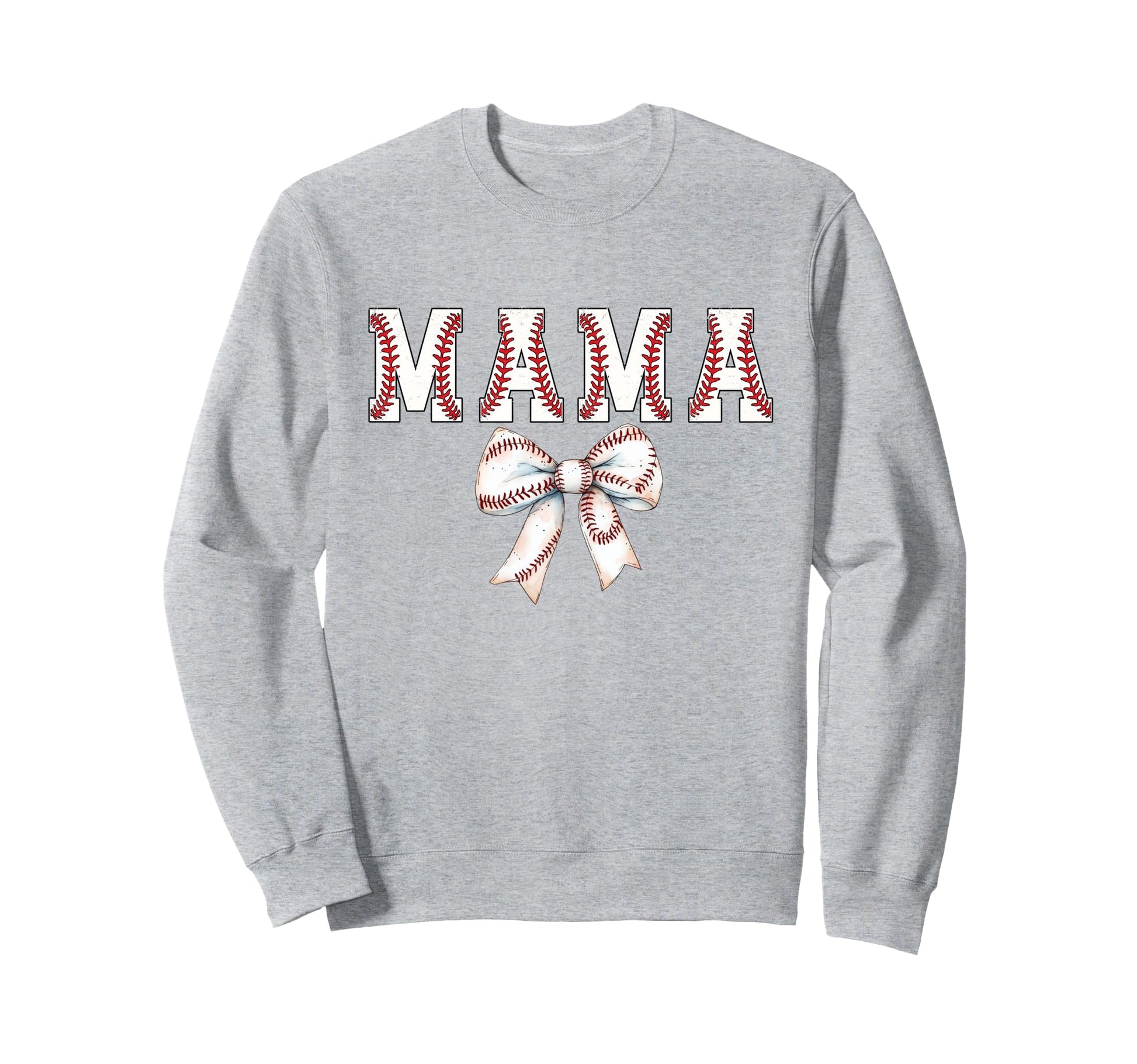 Baseball Mom Bow Baseball Mama Sweatshirt - Custom Art Print for Adults - T-Shirt, Sweatshirt, Hoodie