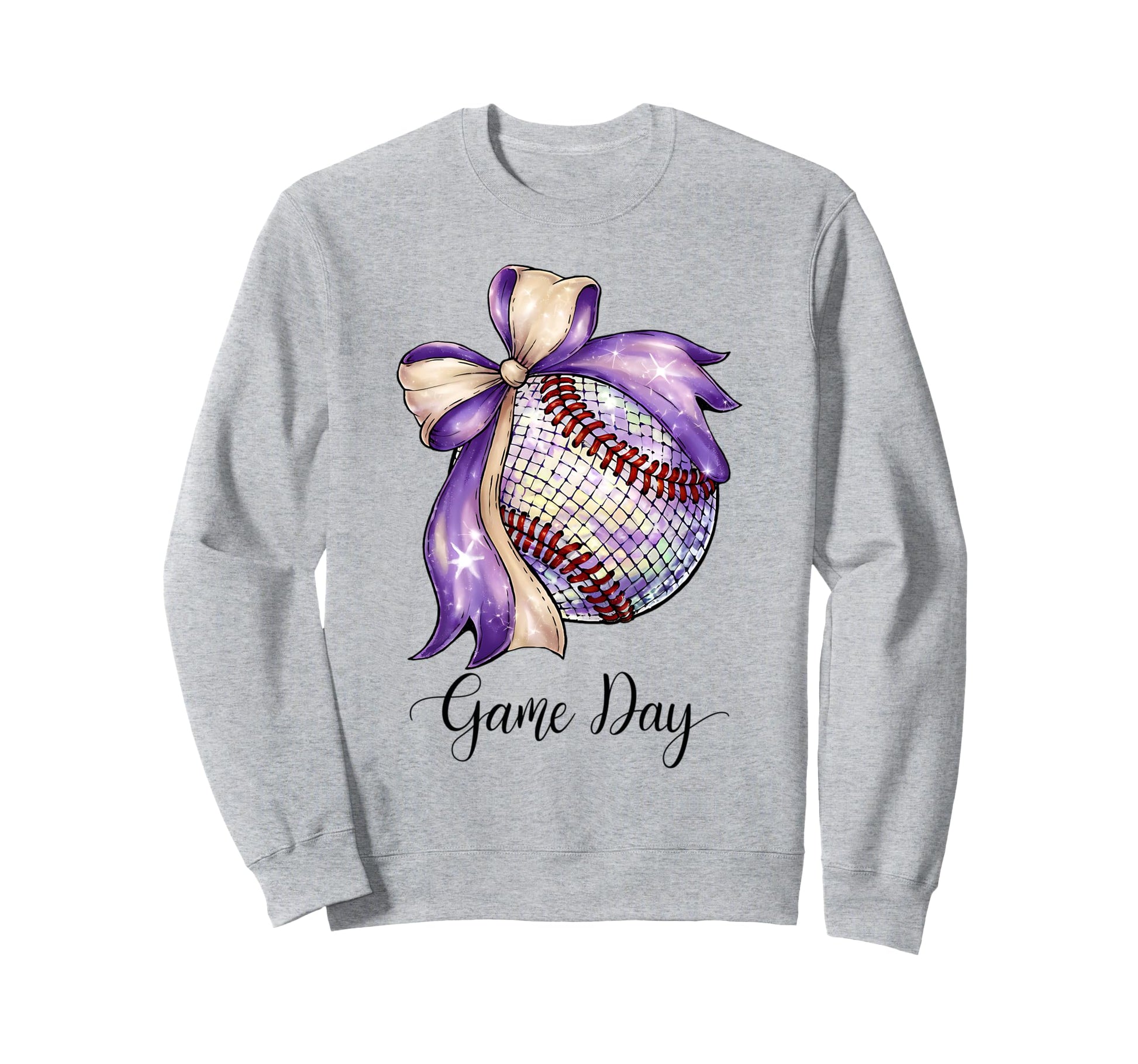 Baseball Coquette Bow Baseball Sweatshirt - Minimalist Print Men Women - T-Shirt, Sweatshirt, Hoodie