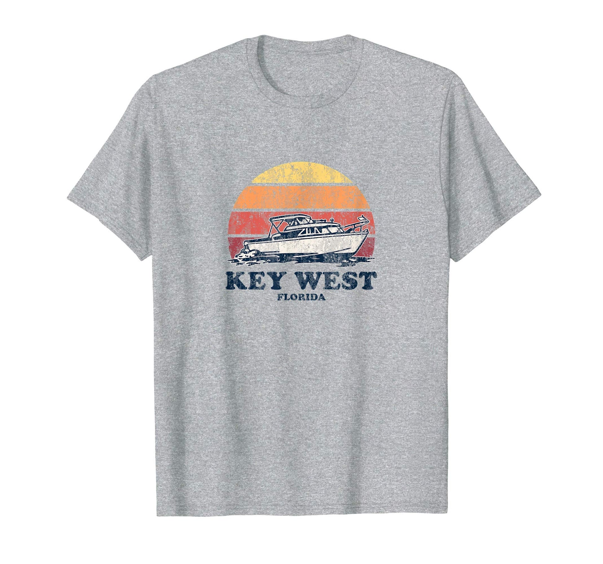 Key West Fl Boating 70S Boat T-Shirt - Casual Everyday Wear Men Women - T-Shirt, Sweatshirt, Hoodie