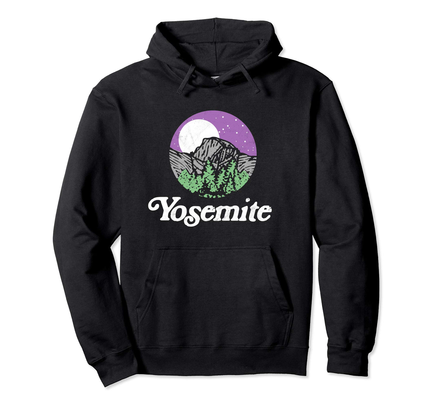 Yosemite National Park Night Moon Hoodie - Fun Novelty Design Men Women - T-Shirt, Sweatshirt, Hoodie