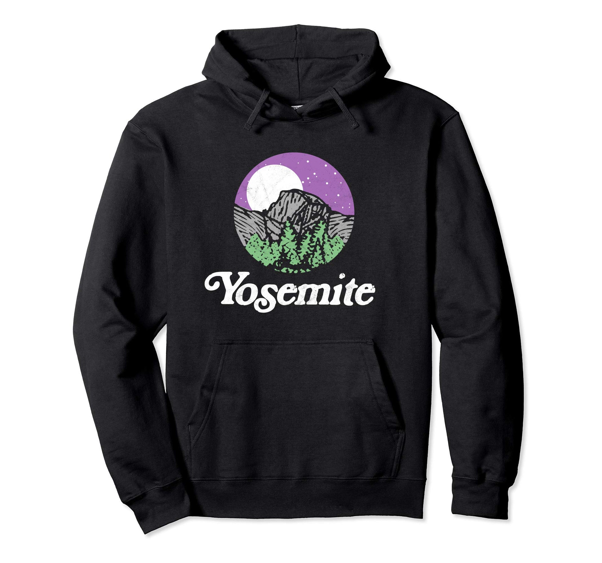 Yosemite National Park Night Moon Hoodie - Fun Novelty Design Men Women - T-Shirt, Sweatshirt, Hoodie