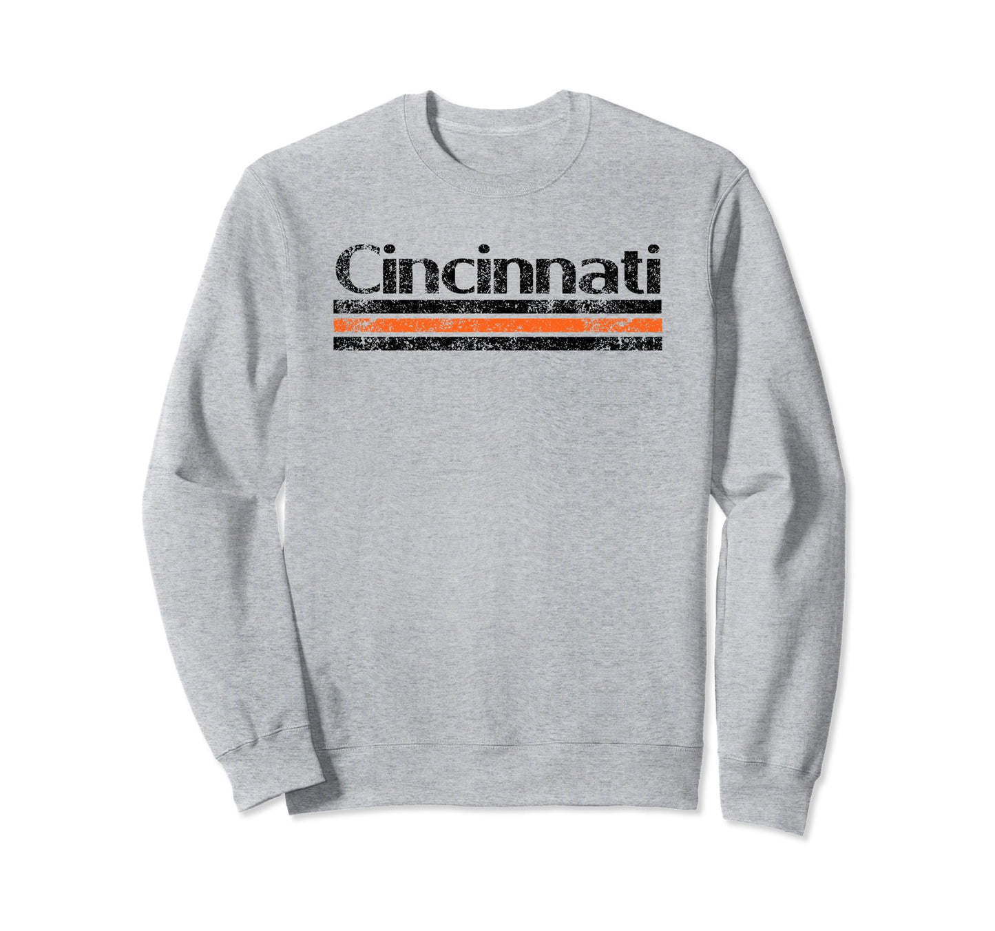 Cincinnati Ohio Weathered Stripe Sweatshirt - Trendy Graphic Men Women - T-Shirt, Sweatshirt, Hoodie