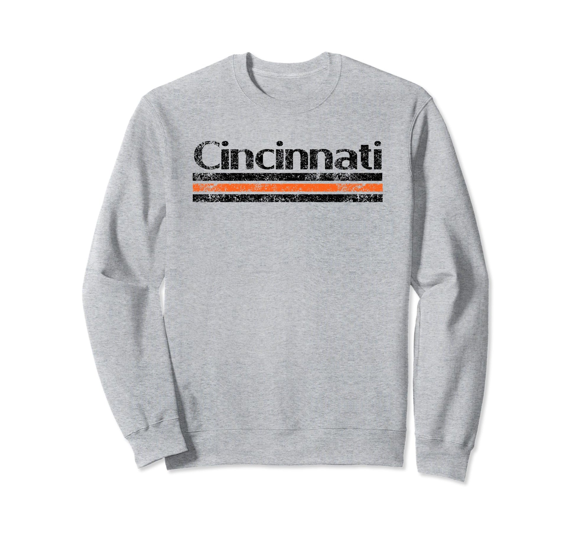 Cincinnati Ohio Weathered Stripe Sweatshirt - Trendy Graphic Men Women - T-Shirt, Sweatshirt, Hoodie