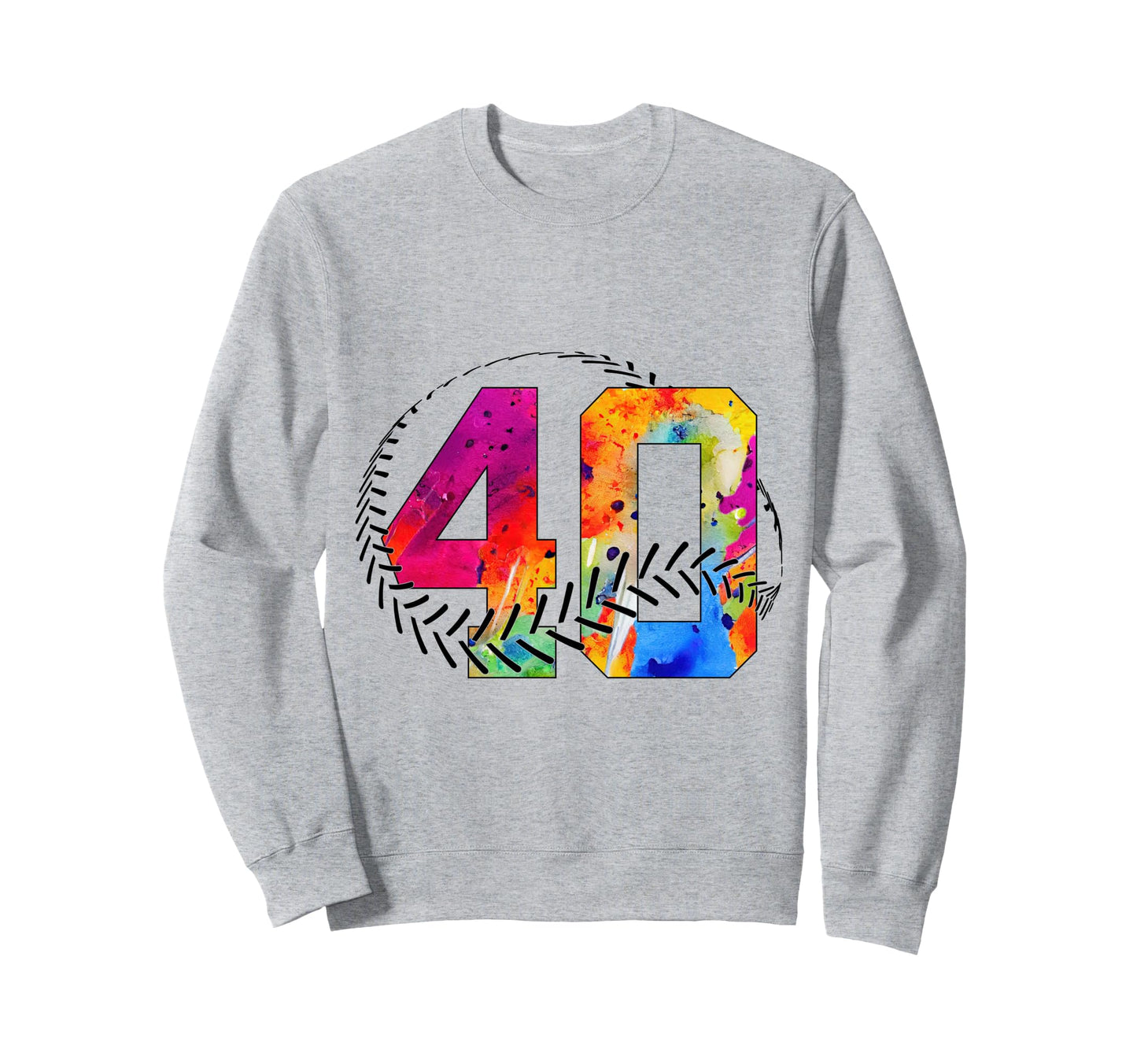 Number 40 Years Baseball 40Th Sweatshirt - Graphic Print for Adults - T-Shirt, Sweatshirt, Hoodie